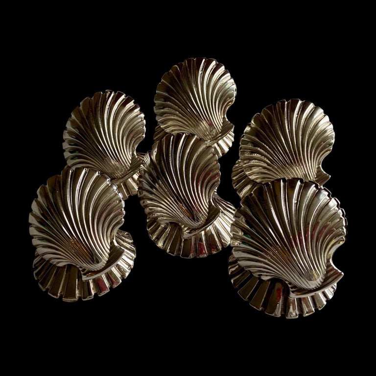 Plated Shells 6 Vintage 1940s-1950s Silver Plated Shells, Place Card Holders ...