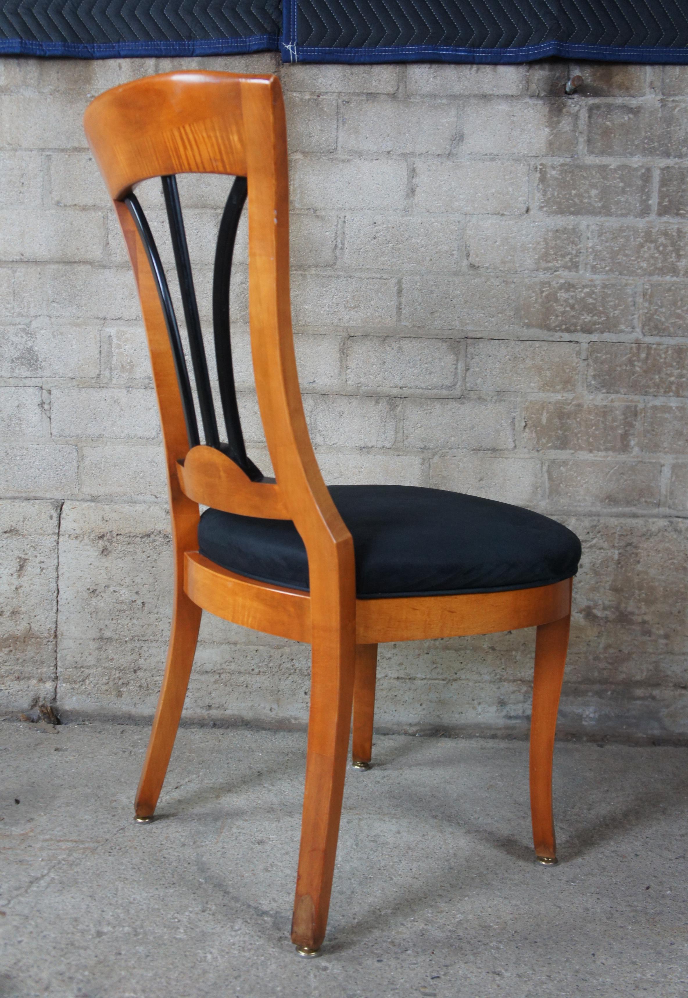 6 Vintage 1990s National Mt Airy Maple Ebonized Biedermeier Style Dining Chairs 3