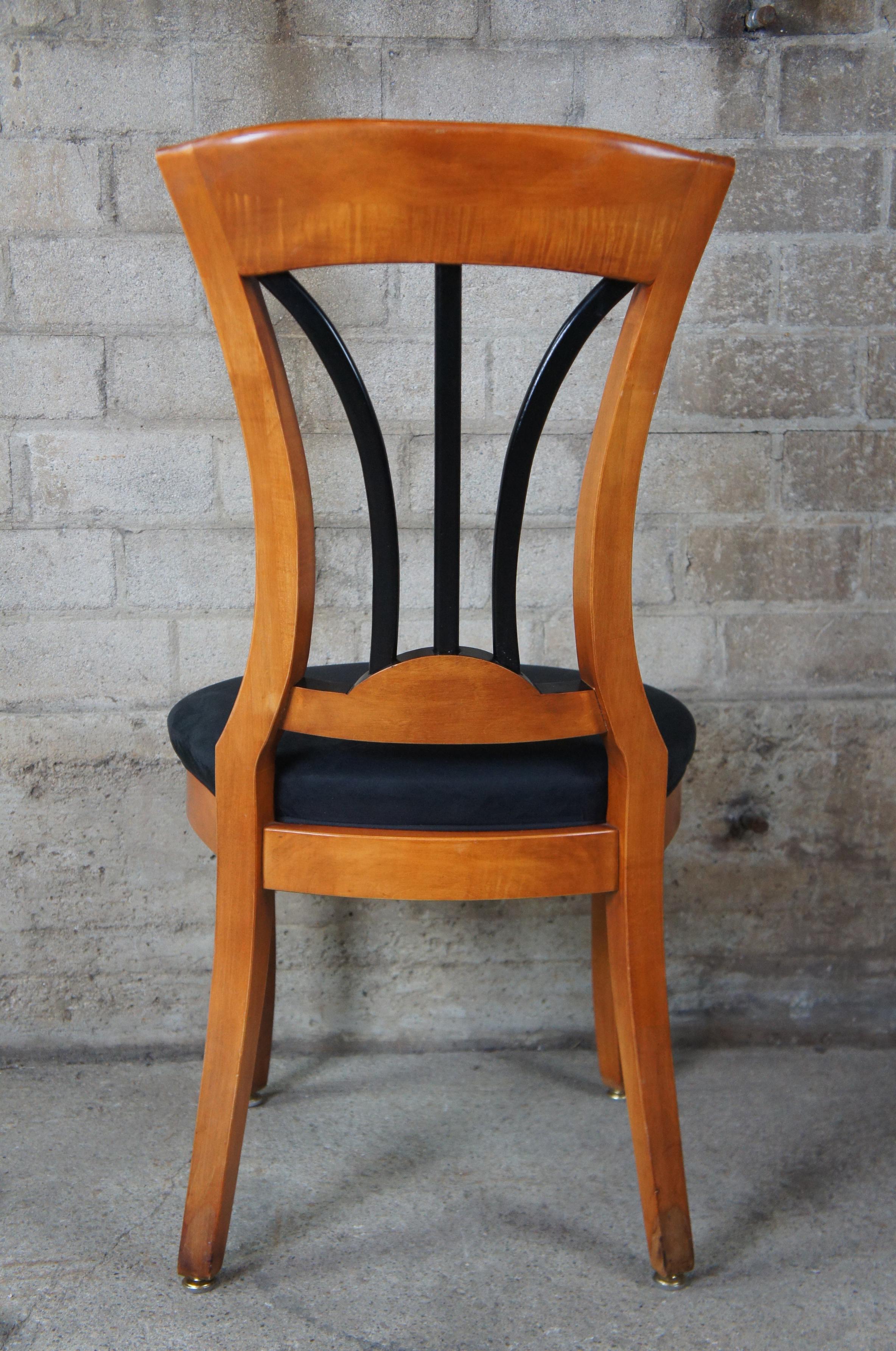 6 Vintage 1990s National Mt Airy Maple Ebonized Biedermeier Style Dining Chairs 4