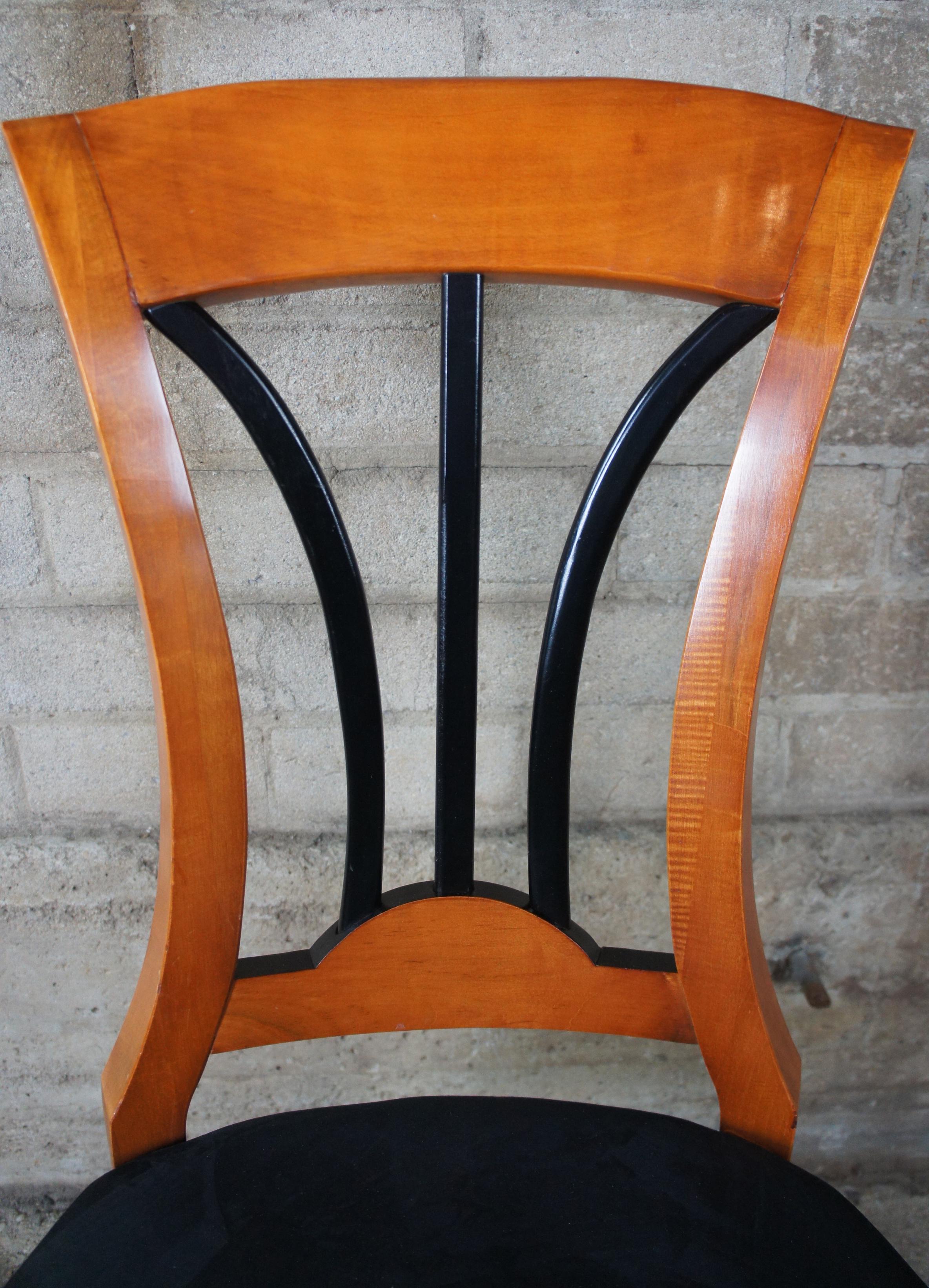 6 Vintage 1990s National Mt Airy Maple Ebonized Biedermeier Style Dining Chairs 1