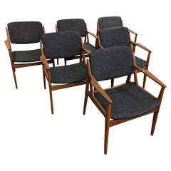 6 Vintage Arne Vodder Teak Chairs Danish Mid Century