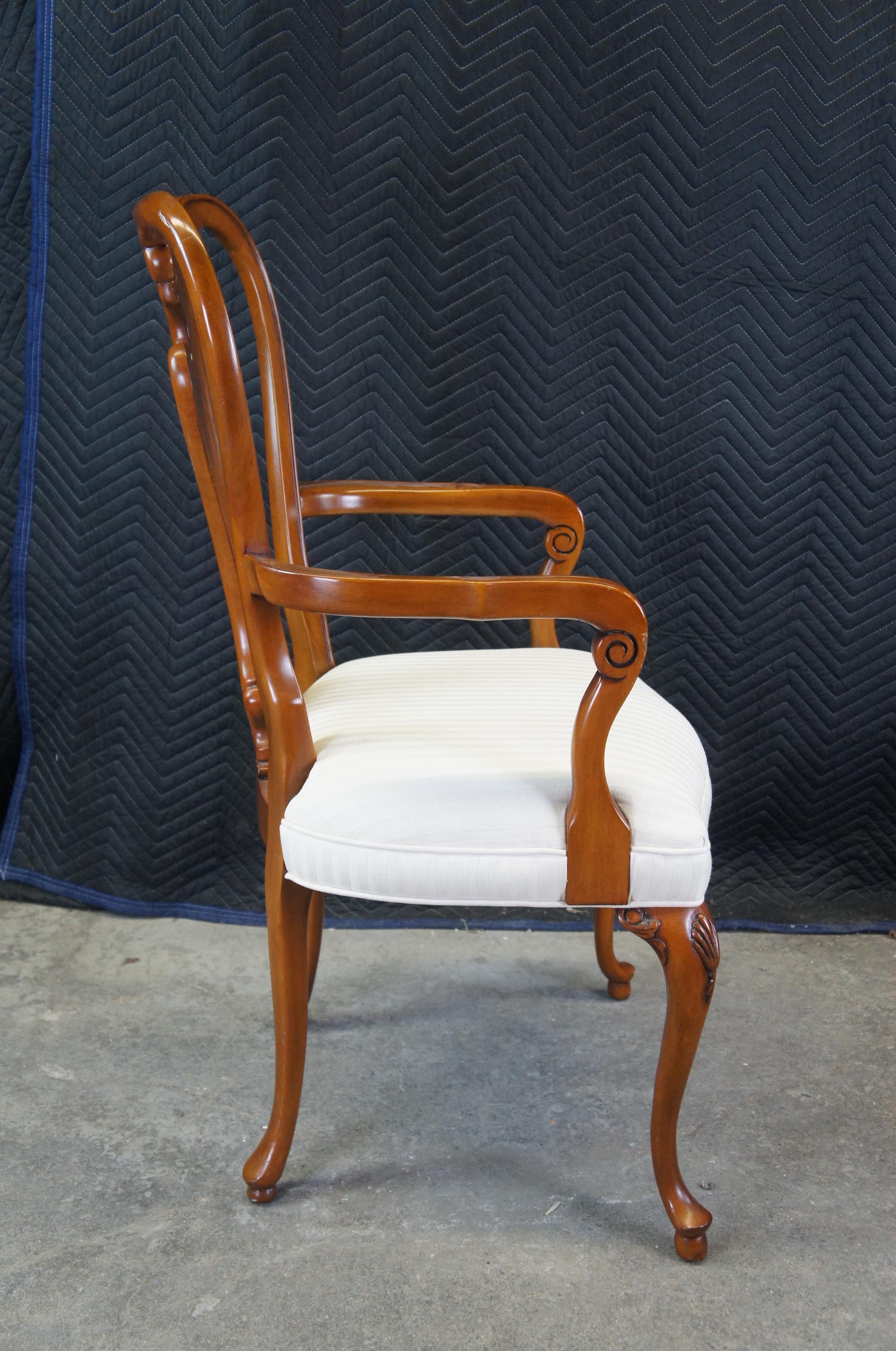 Late 20th Century 6 Vintage Baker Stately Homes Queen Anne Mahogany Dining Chairs Chippendale For Sale