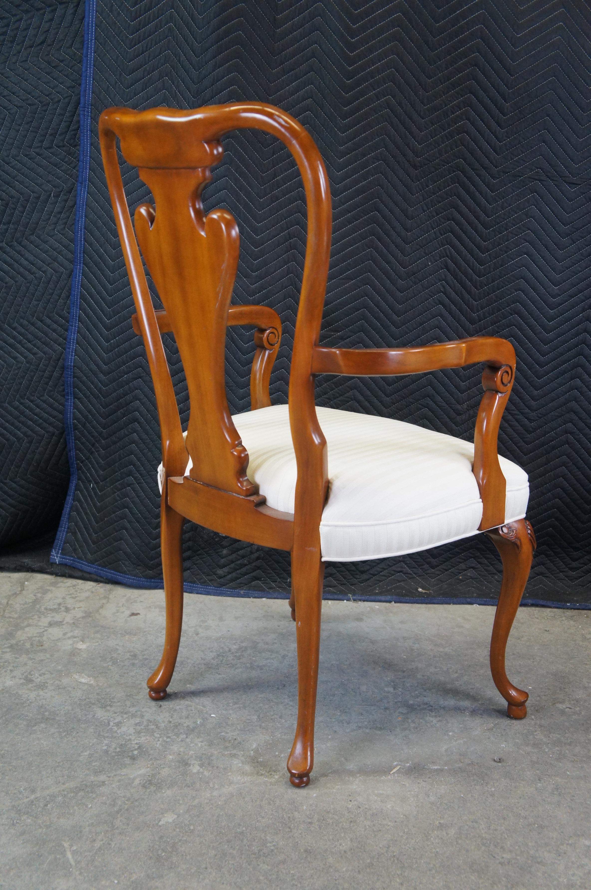 Upholstery 6 Vintage Baker Stately Homes Queen Anne Mahogany Dining Chairs Chippendale For Sale