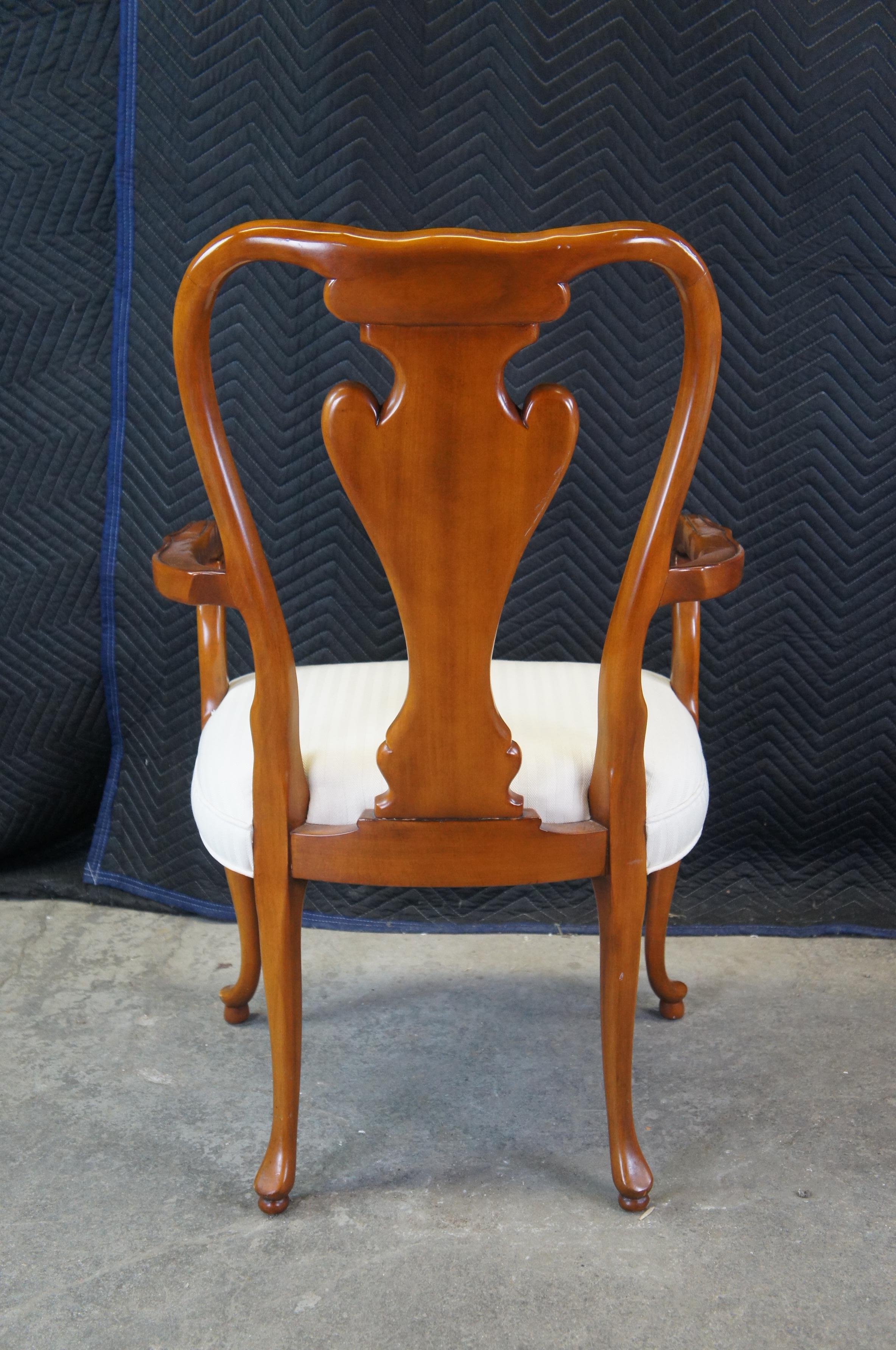 6 Vintage Baker Stately Homes Queen Anne Mahogany Dining Chairs Chippendale For Sale 1