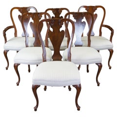 6 Vintage Baker Stately Homes Queen Anne Mahogany Dining Chairs Chippendale