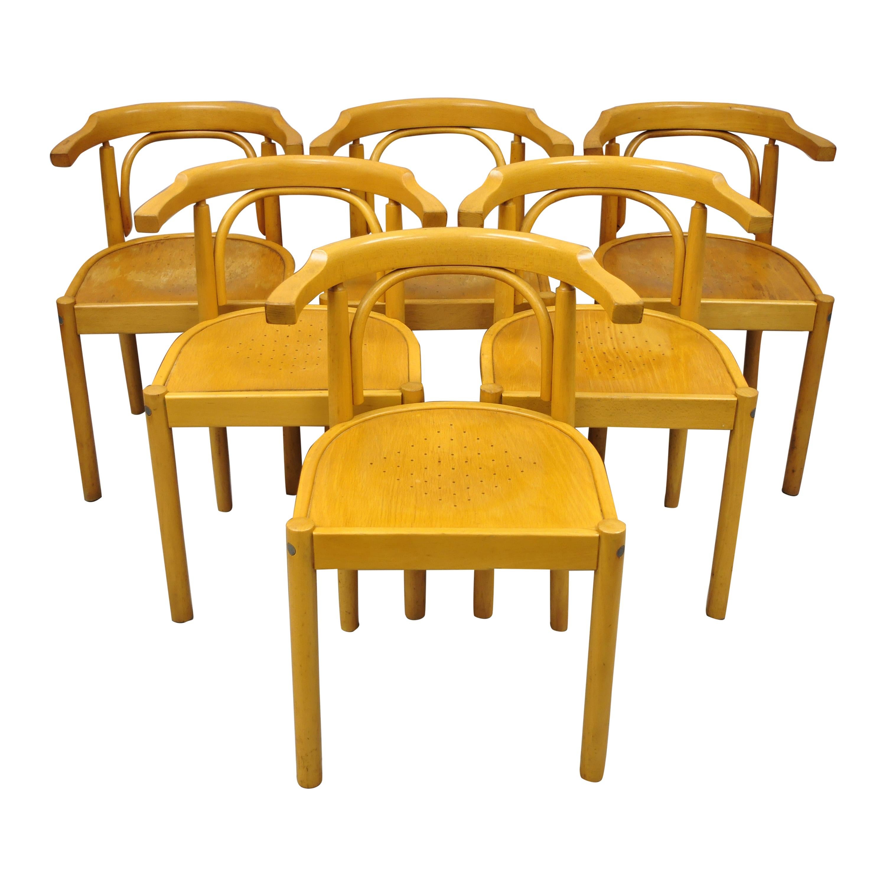 6 Vintage Bentwood Thonet Style Parlor Dining Cafe Bistro Chairs