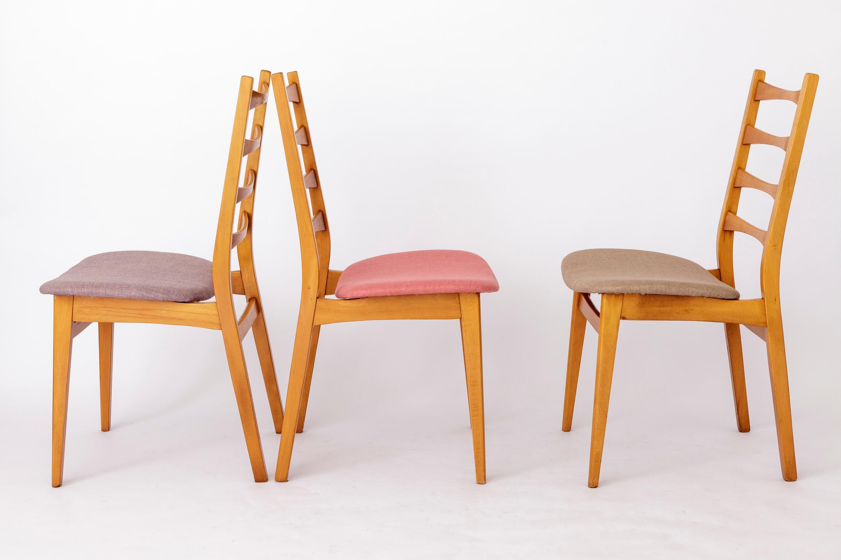 Polished 6 Vintage Chairs 1960s-1970s Germany For Sale