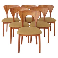 6 chaises danoises vintage Niels Koefoed, années 1960, modèle Peter