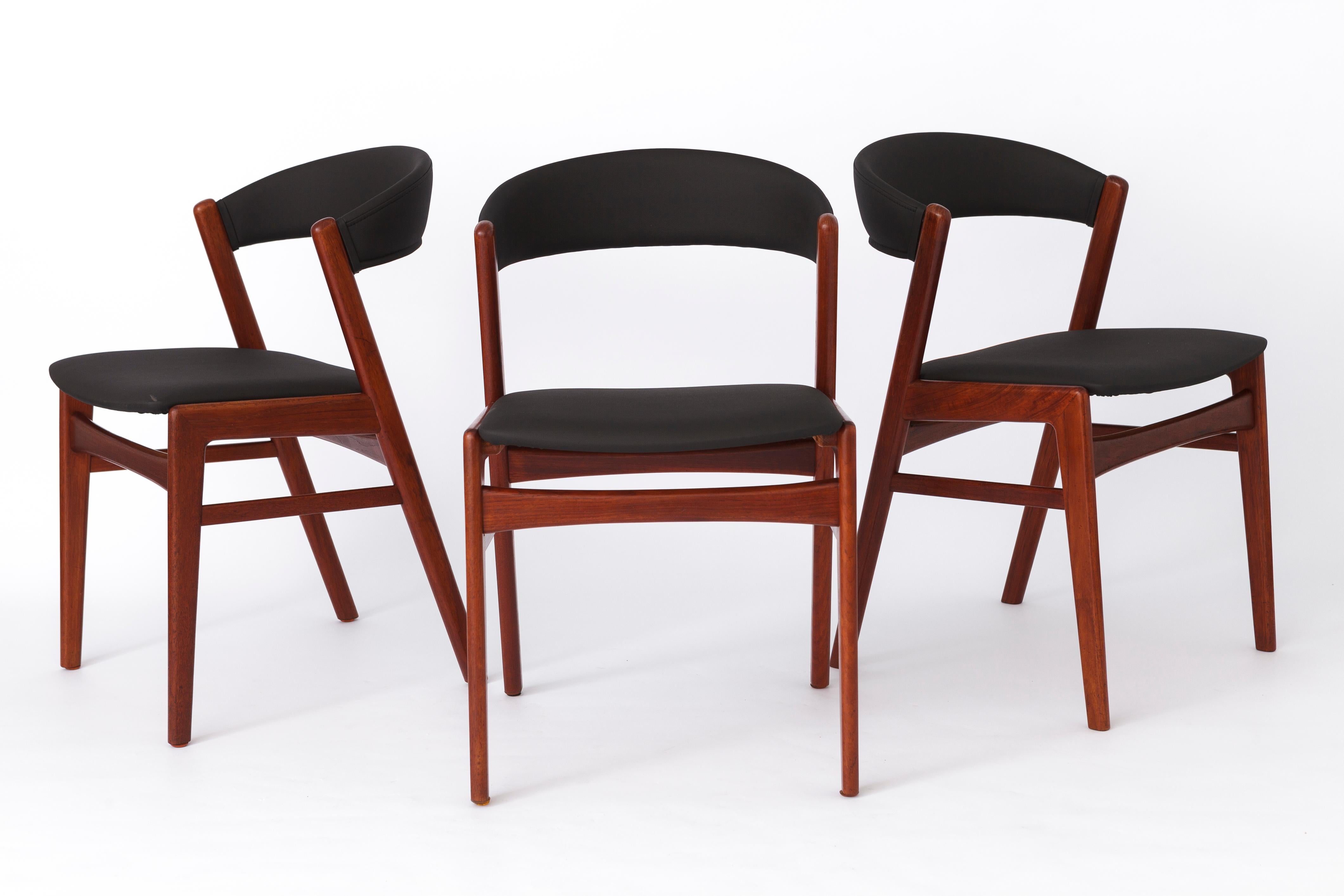 Mid-Century Modern 6 chaises vintage DUX - dossier ruban, années 1960, Suède - Chaises de salle à manger, teck, ensemble de 6 en vente