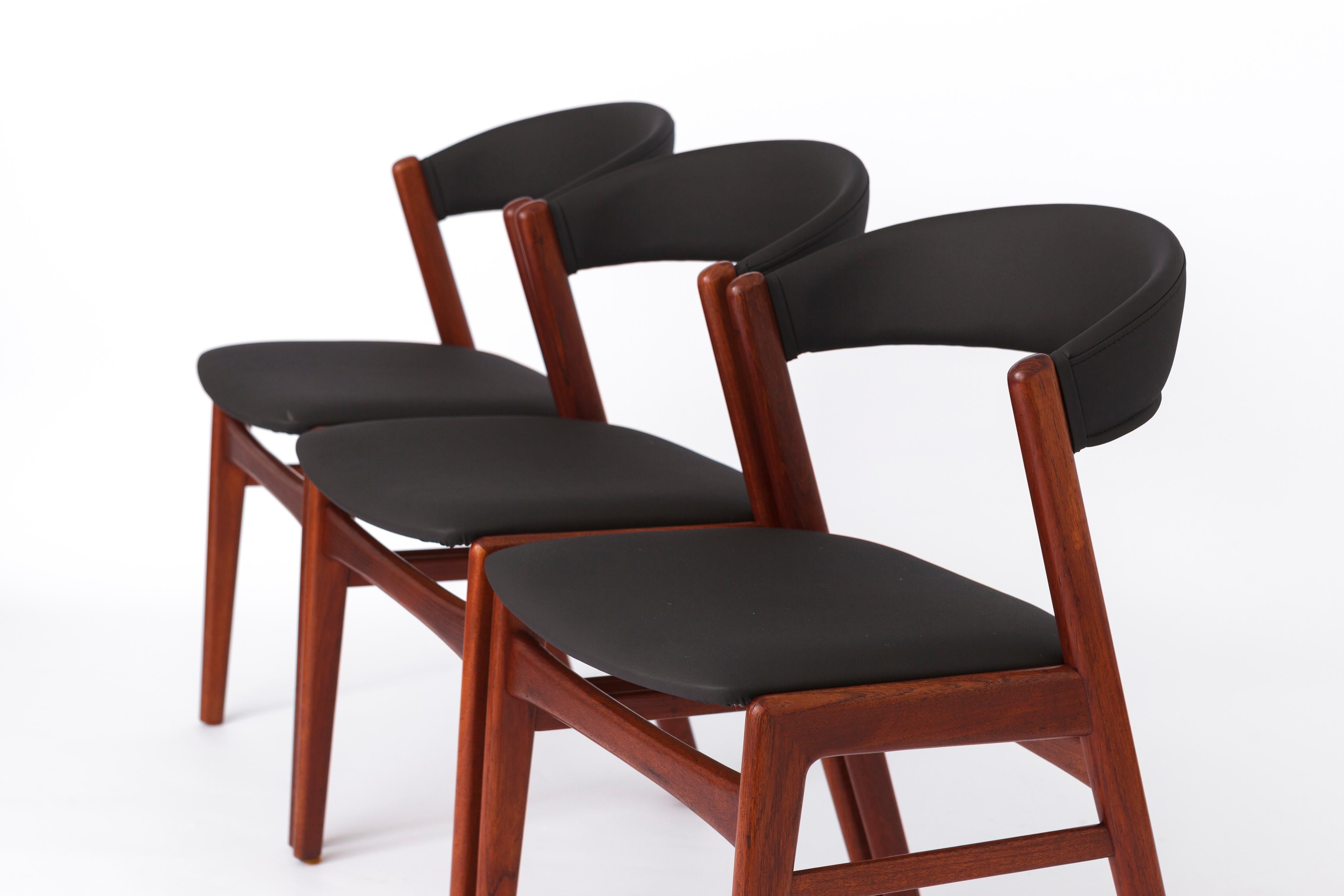Suédois 6 chaises vintage DUX - dossier ruban, années 1960, Suède - Chaises de salle à manger, teck, ensemble de 6 en vente