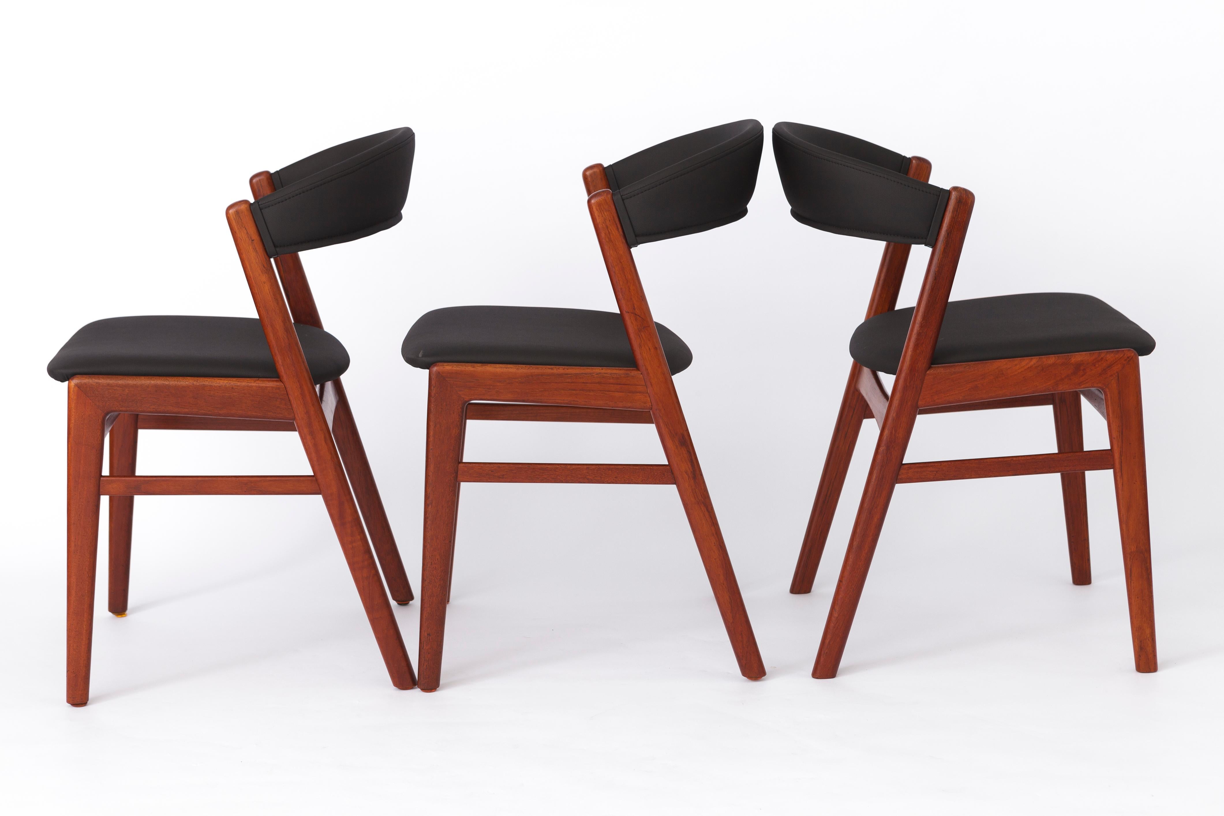 Poli 6 chaises vintage DUX - dossier ruban, années 1960, Suède - Chaises de salle à manger, teck, ensemble de 6 en vente