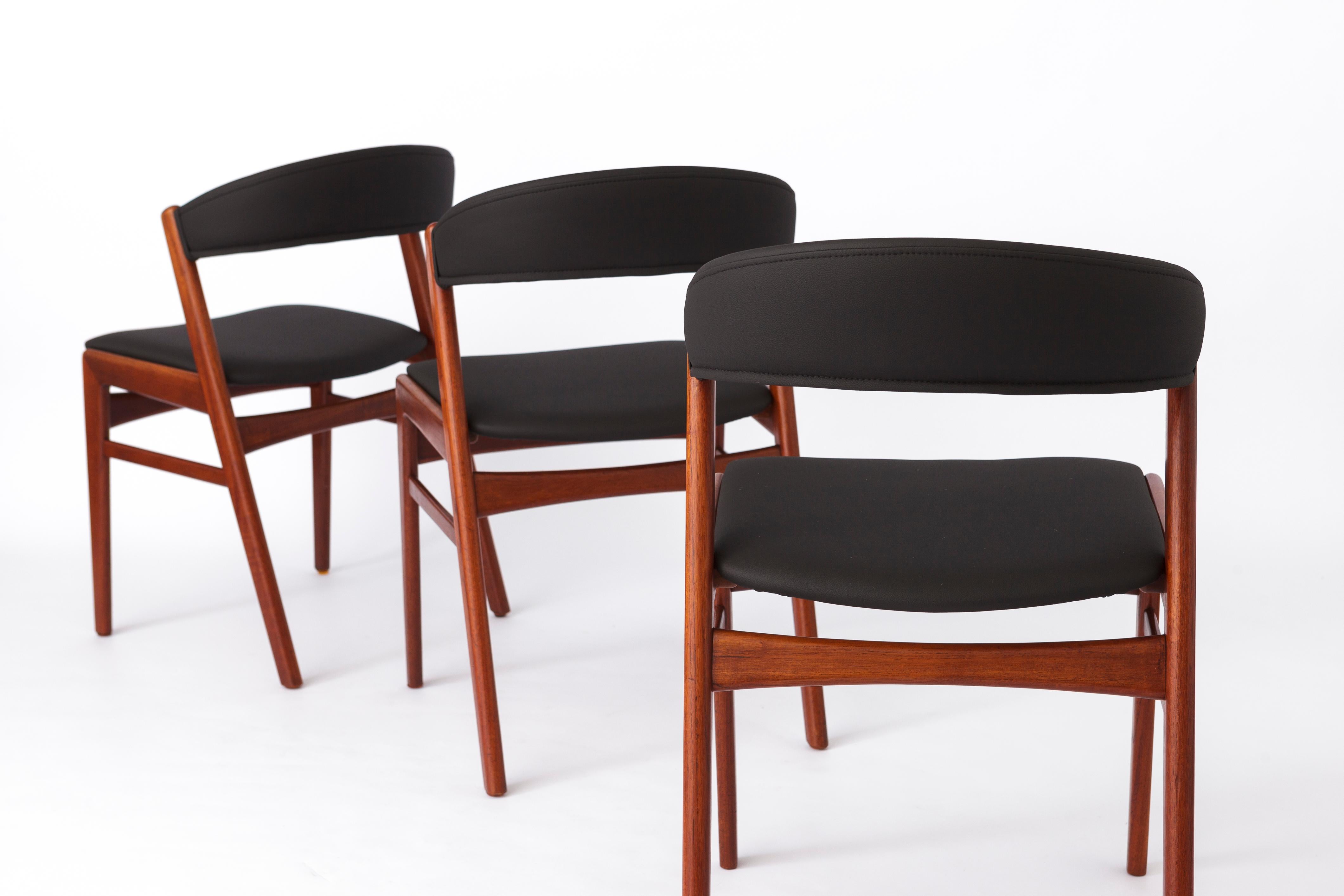 6 chaises vintage DUX - dossier ruban, années 1960, Suède - Chaises de salle à manger, teck, ensemble de 6 en vente 1