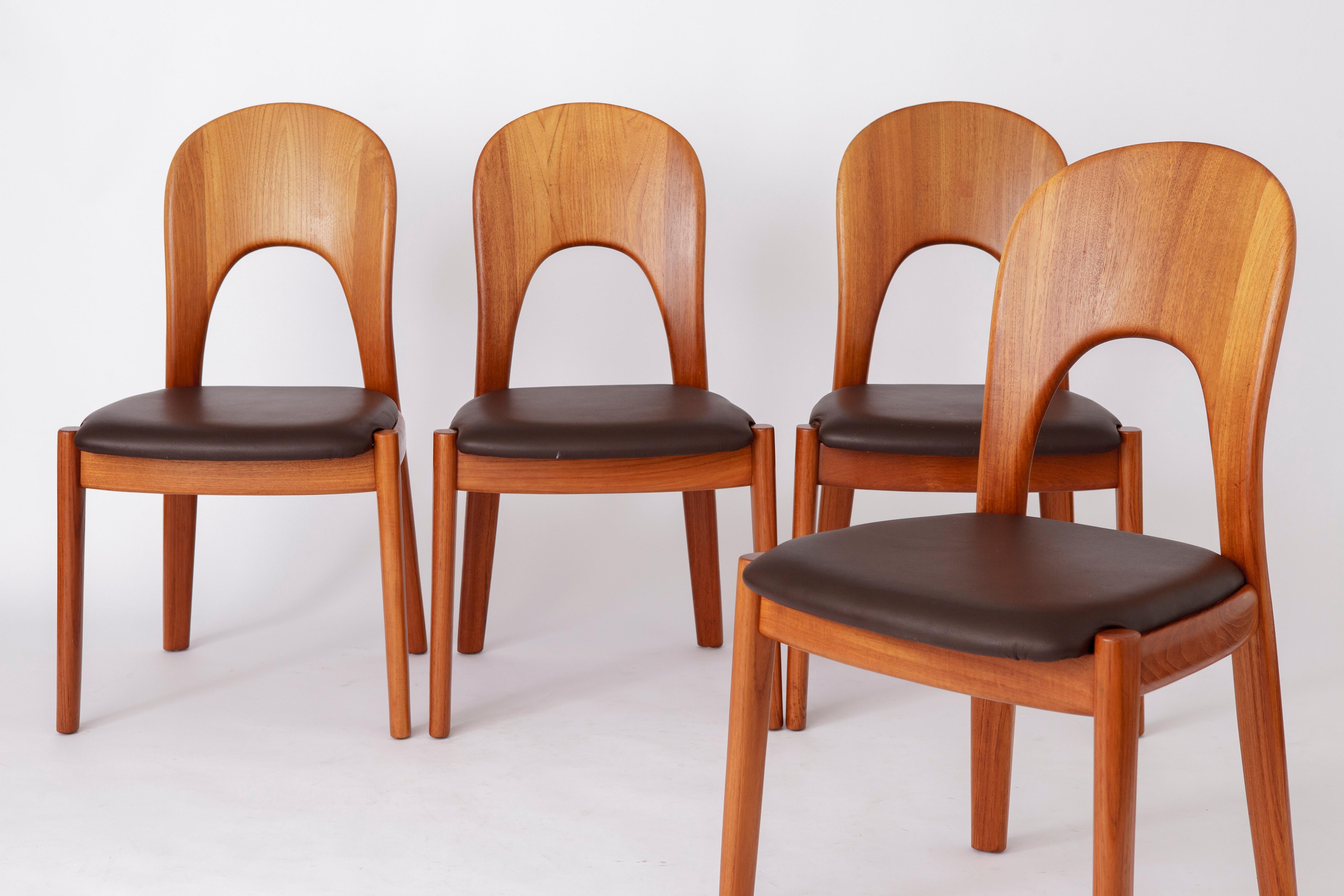 6 Sillas Vintage Niels Koefoed Años 70 Teca Danesa Moderno de mediados de siglo