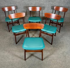 6 Vintage Danish Mid Century Modern Teak Dining Chairs by Schønning & Elgaard
