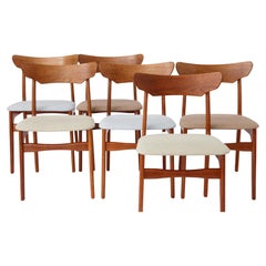 6 Vintage dining chairs Schiønning & Elgaard, 1950s, Teak, Danish, set of 6