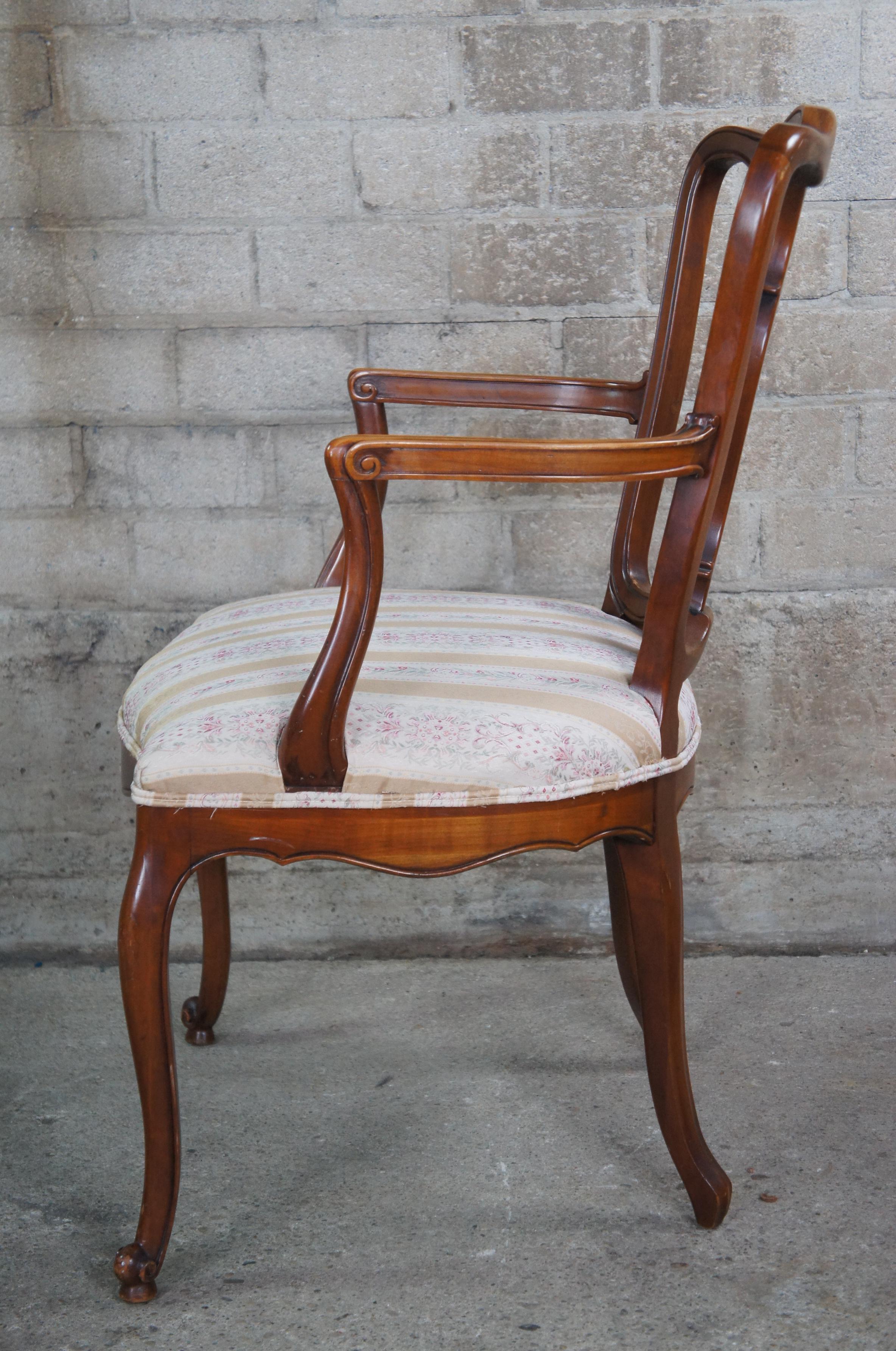 20th Century 6 Vintage Drexel Heritage Cherry French Provincial Pretzel Back Dining Chairs