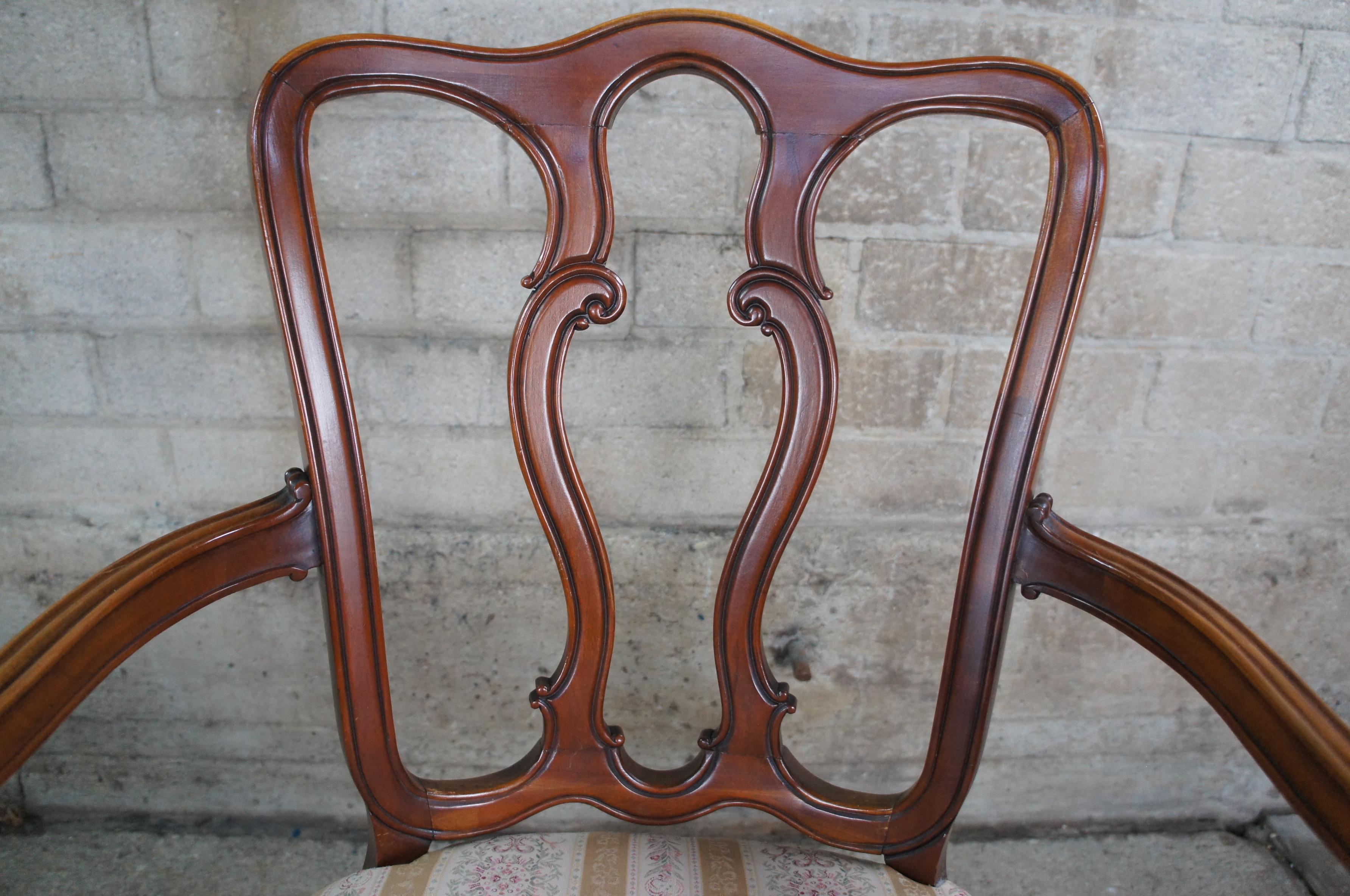 6 Vintage Drexel Heritage Cherry French Provincial Pretzel Back Dining Chairs 3