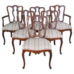 6 chaises de salle à manger vintage Drexel Heritage à dossier bretzel en cerisier, style provincial français