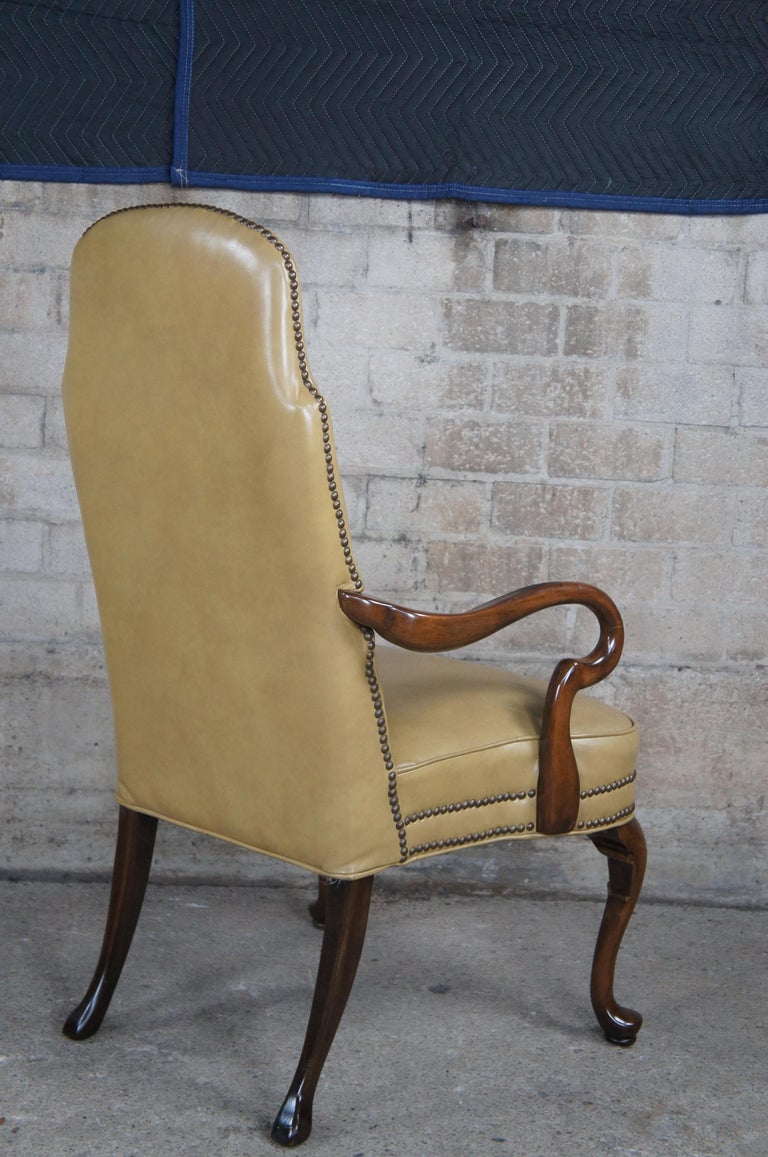 6 Vintage Ethan Allen Georgian Court Queen Anne Cherry Dining Chairs 11