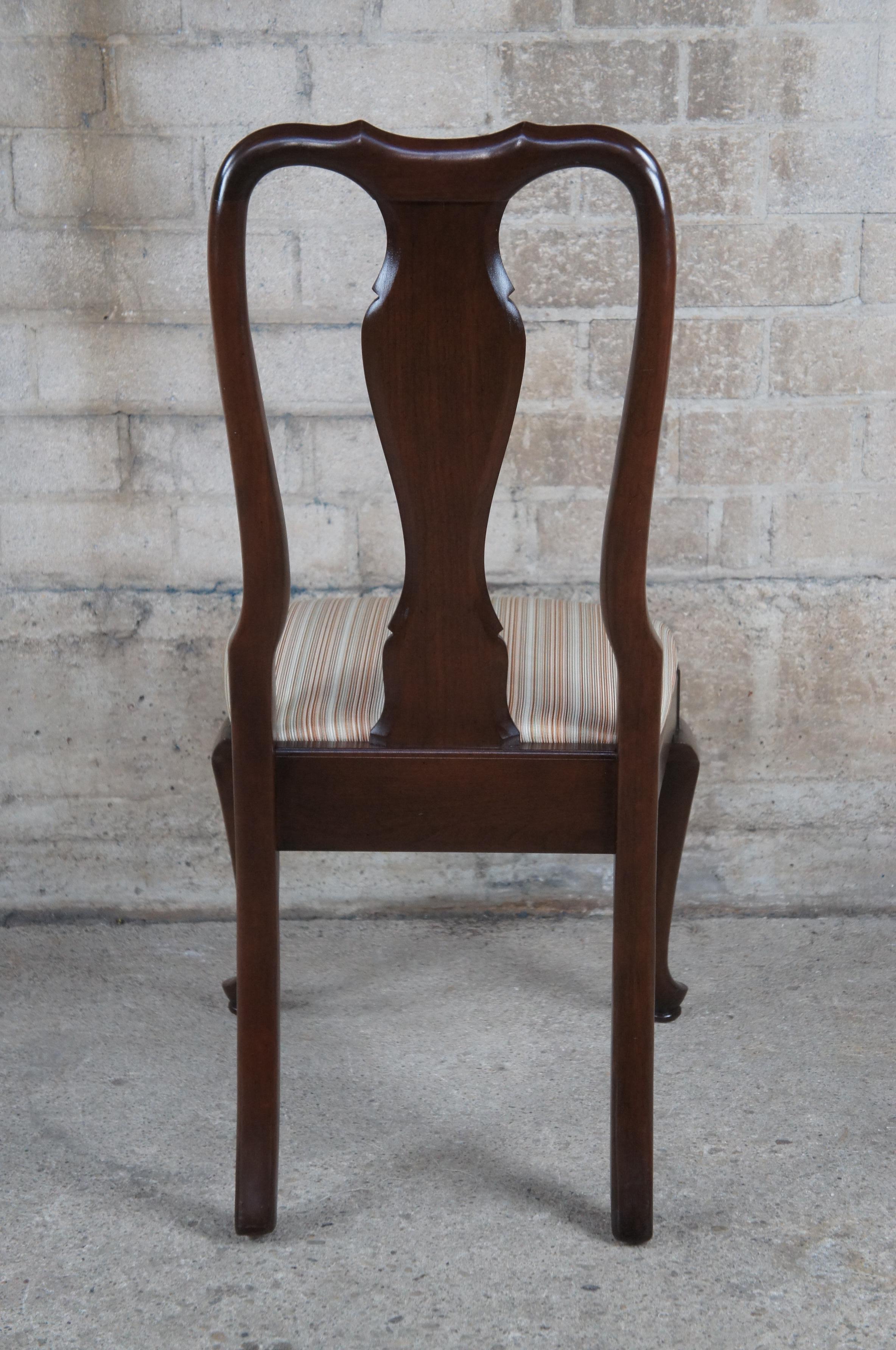 Upholstery 6 Vintage Ethan Allen Georgian Court Queen Anne Cherry Dining Chairs 11-6211