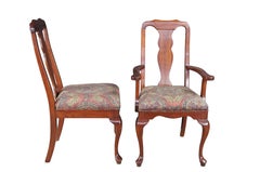 6 Vintage Harden Queen Anne Style Solid Cherry Dining Chairs Set