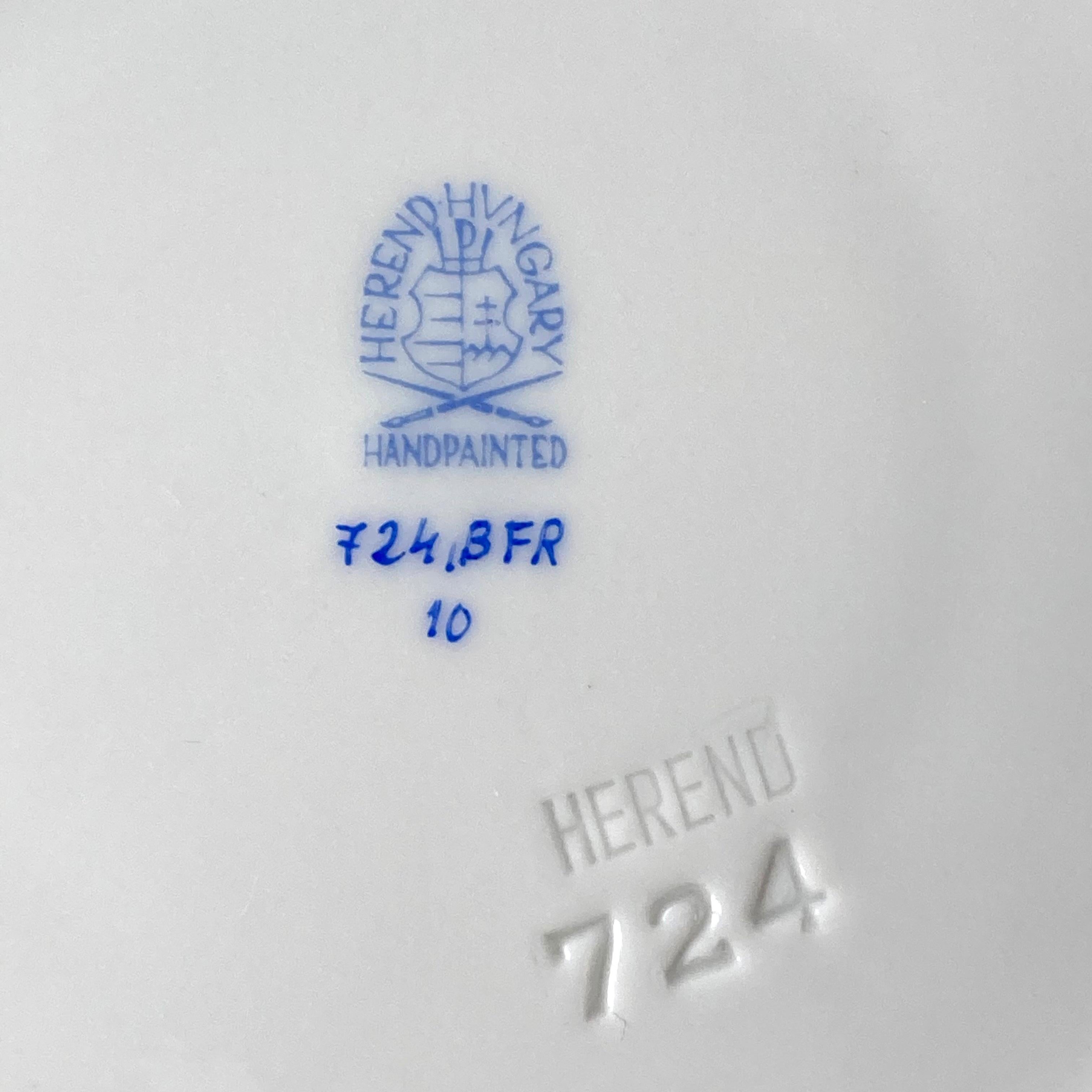 6 Tazas de Té Vintage Húngaras de Herend #724, Pájaro Rotschild y Ramo Sajón en venta 10