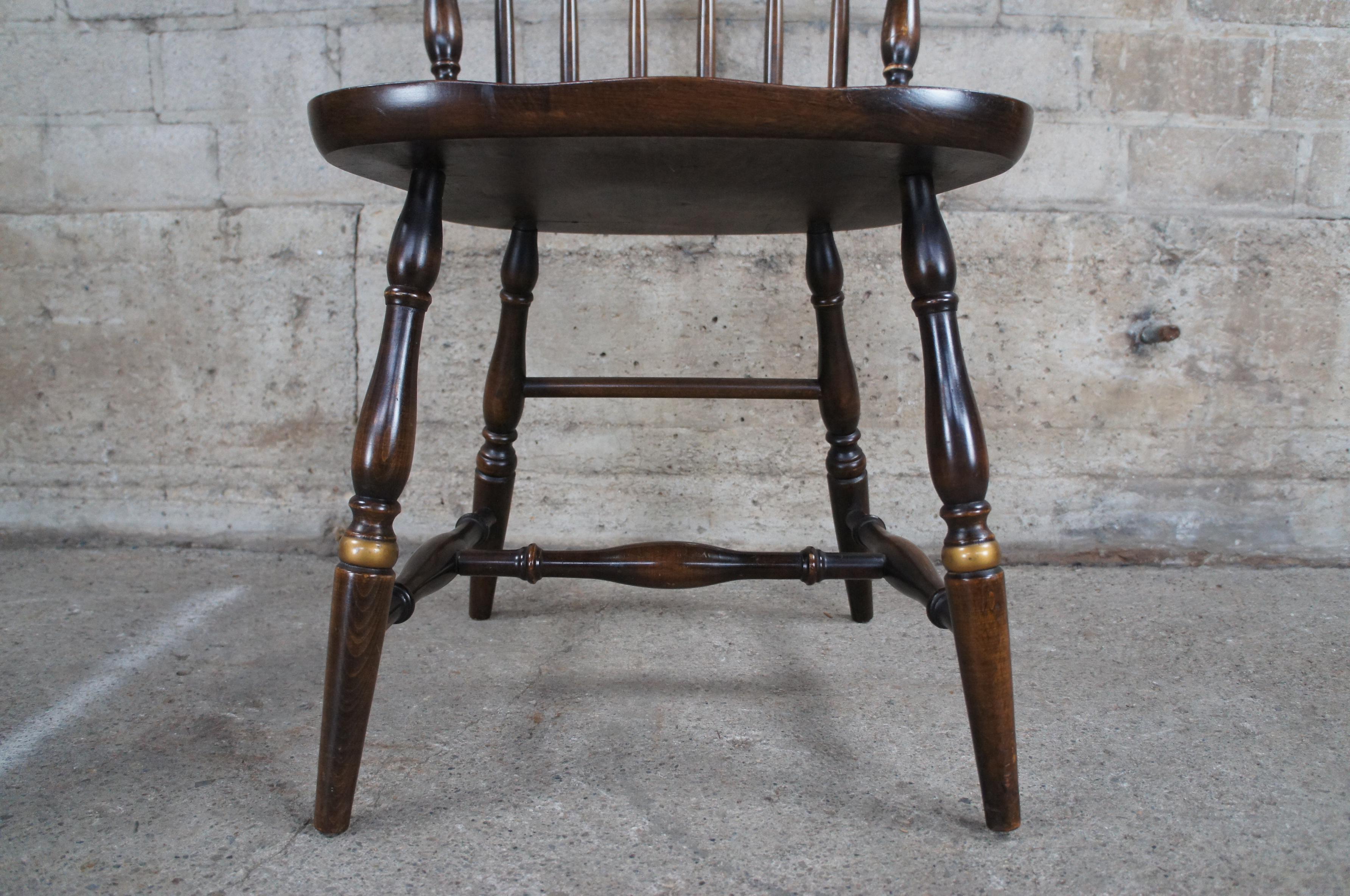6 Vintage L. Hitchcock Harvest Stenciled Fan Back Windsor Maple Dining Chairs 1