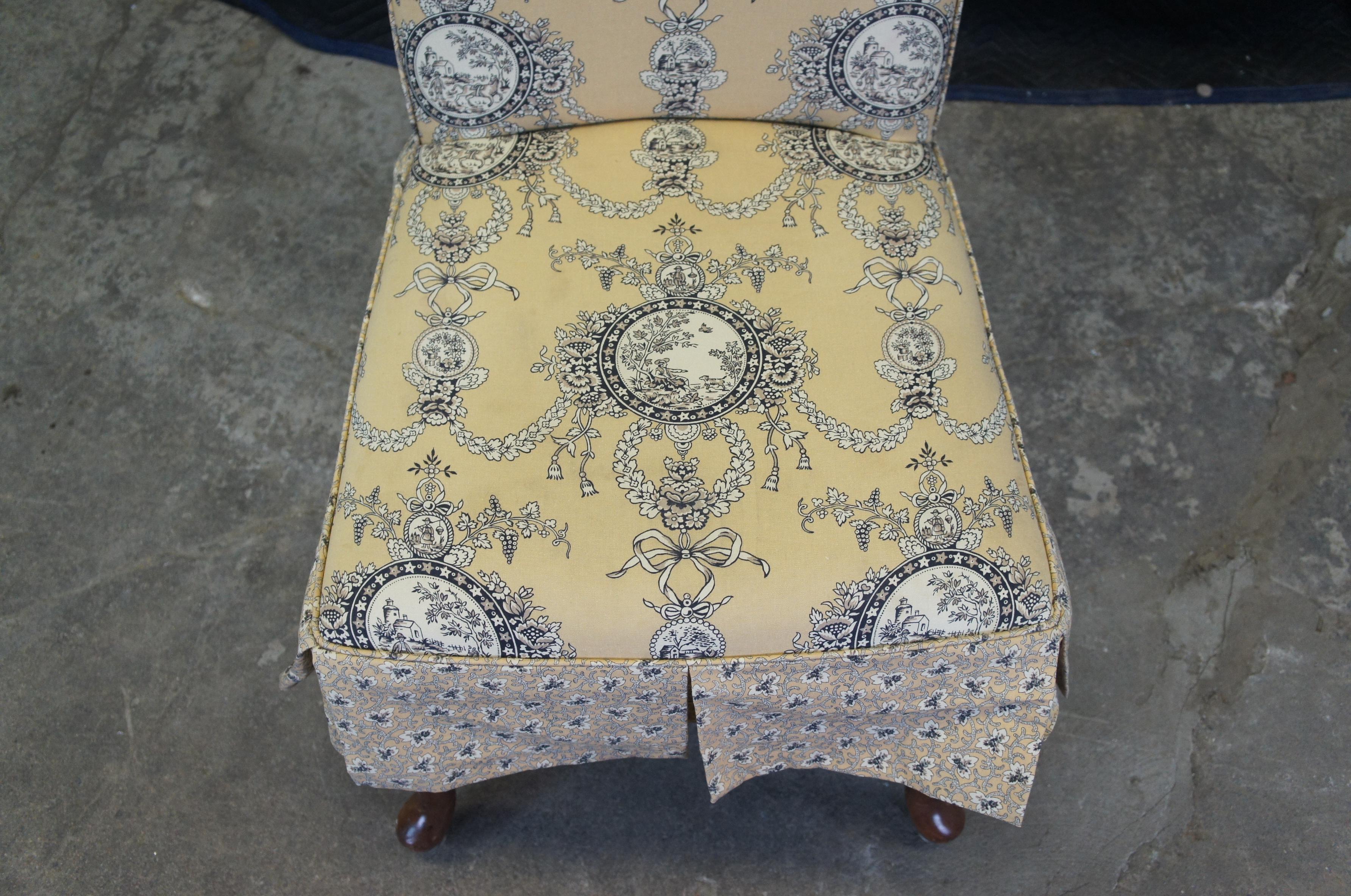 6 Vintage Lillian August Queen Anne Skirted Neoclassical Cherry Dining Chairs 40 2