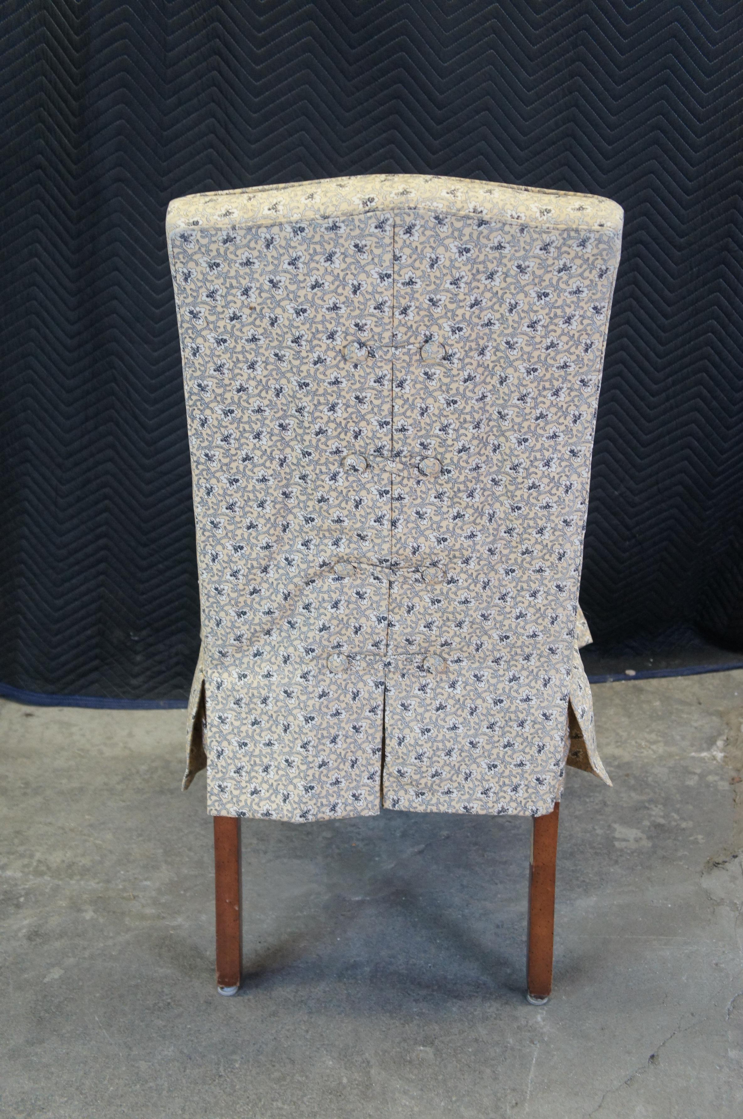 Upholstery 6 Vintage Lillian August Queen Anne Skirted Neoclassical Cherry Dining Chairs 40