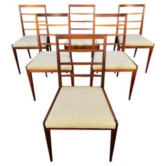6 chaises de salle à manger vintage en acajou mi-siècle moderne par McIntosh