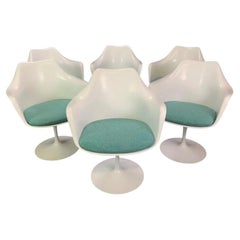 6 Vintage Mid-Century Modern Swivel "Tulip" Chairs by Eero Saarinen for Knoll