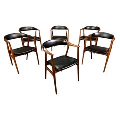 6 Vintage Midcentury Danish Teak Dining Chairs #213 by T. Harlev for Farstrup
