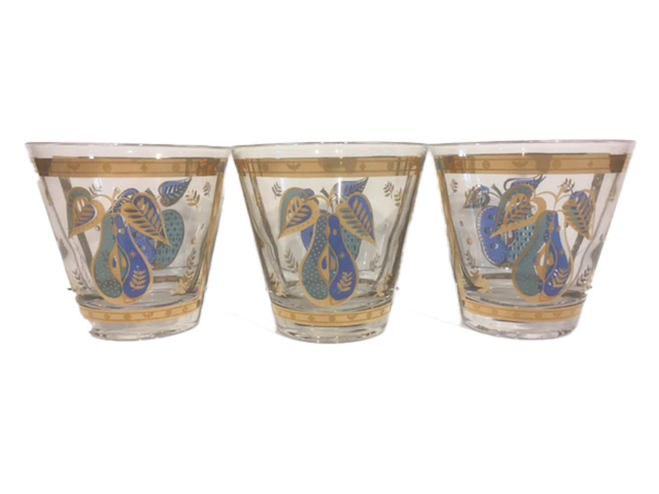 6 Vasos Old Fashioned Vintage de Georges Briard con el diseño Fruta Prohibida siglo XX en venta