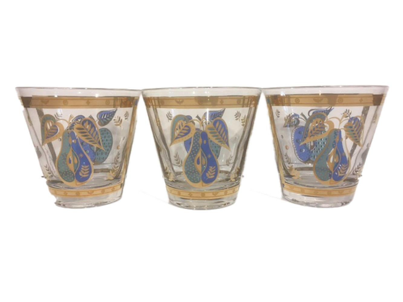 20ième siècle 6 verres vintage à l'ancienne de Georges Briard dans le motif de fruits défendus en vente