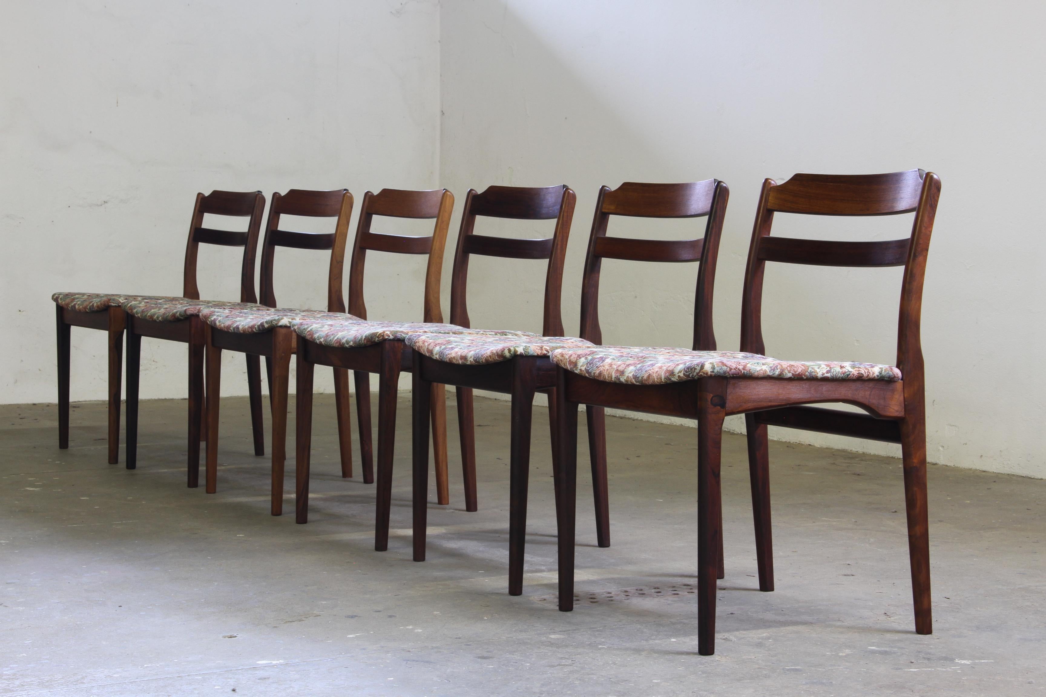 6 Vintage Palisander Esszimmerstühle, Dänemark, Thorsø Stole og Møbelfabrik (Moderne der Mitte des Jahrhunderts) im Angebot