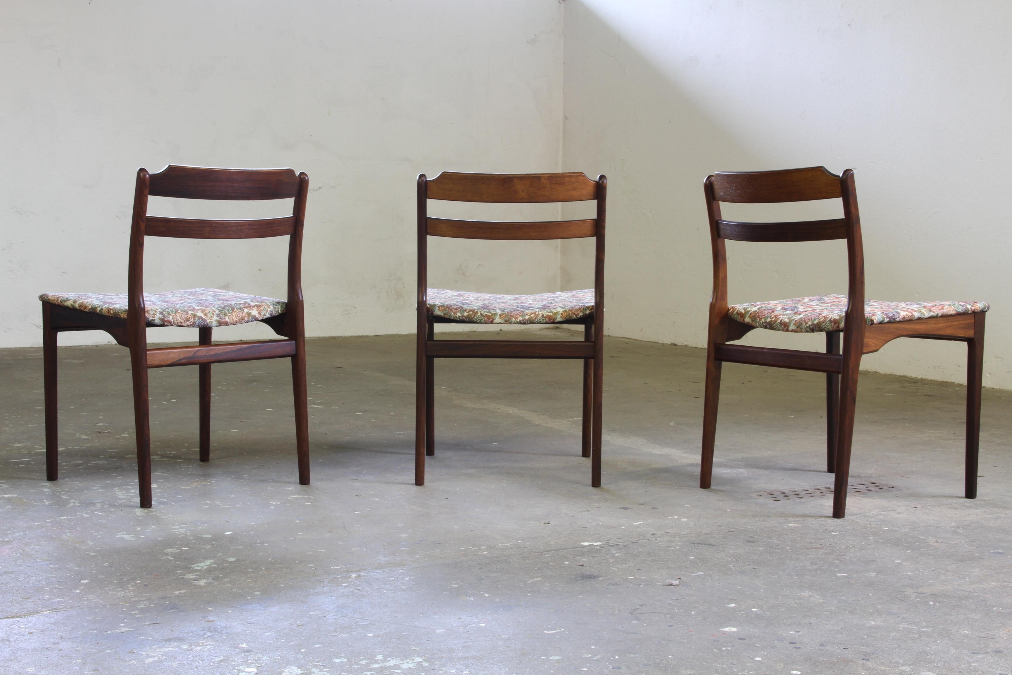 6 Vintage Palisander Esszimmerstühle, Dänemark, Thorsø Stole og Møbelfabrik im Zustand „Gut“ im Angebot in Store Heddinge, DK