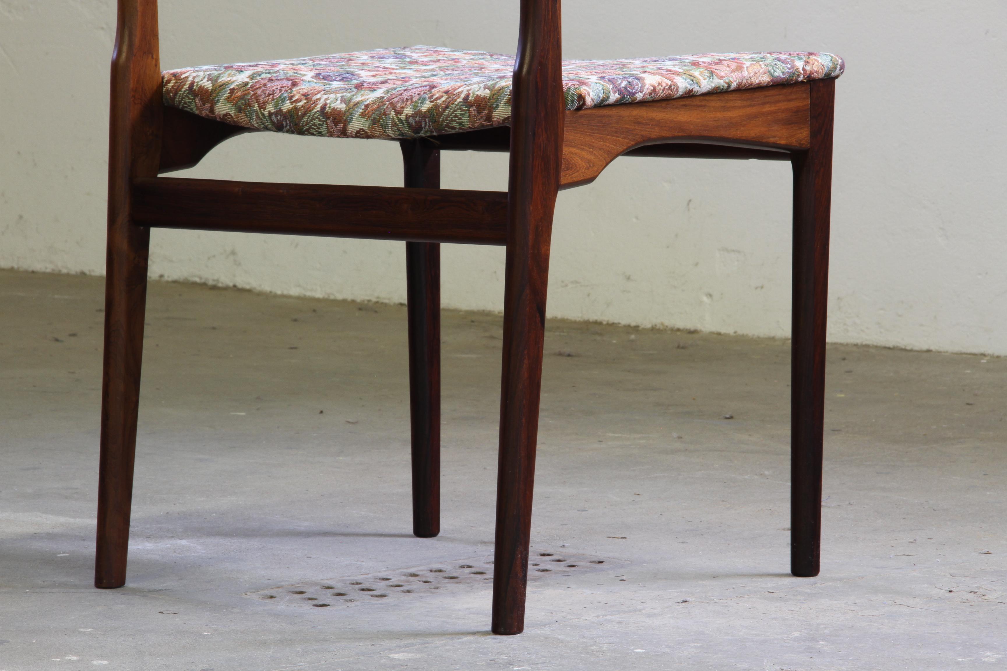 6 Vintage Palisander Esszimmerstühle, Dänemark, Thorsø Stole og Møbelfabrik (Ende des 20. Jahrhunderts) im Angebot