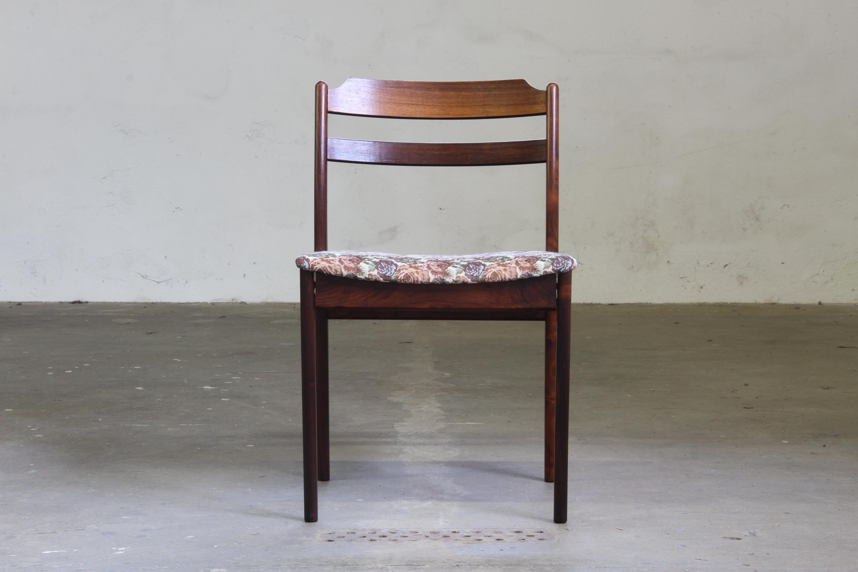 6 Vintage Palisander Esszimmerstühle, Dänemark, Thorsø Stole og Møbelfabrik (Rosenholz) im Angebot