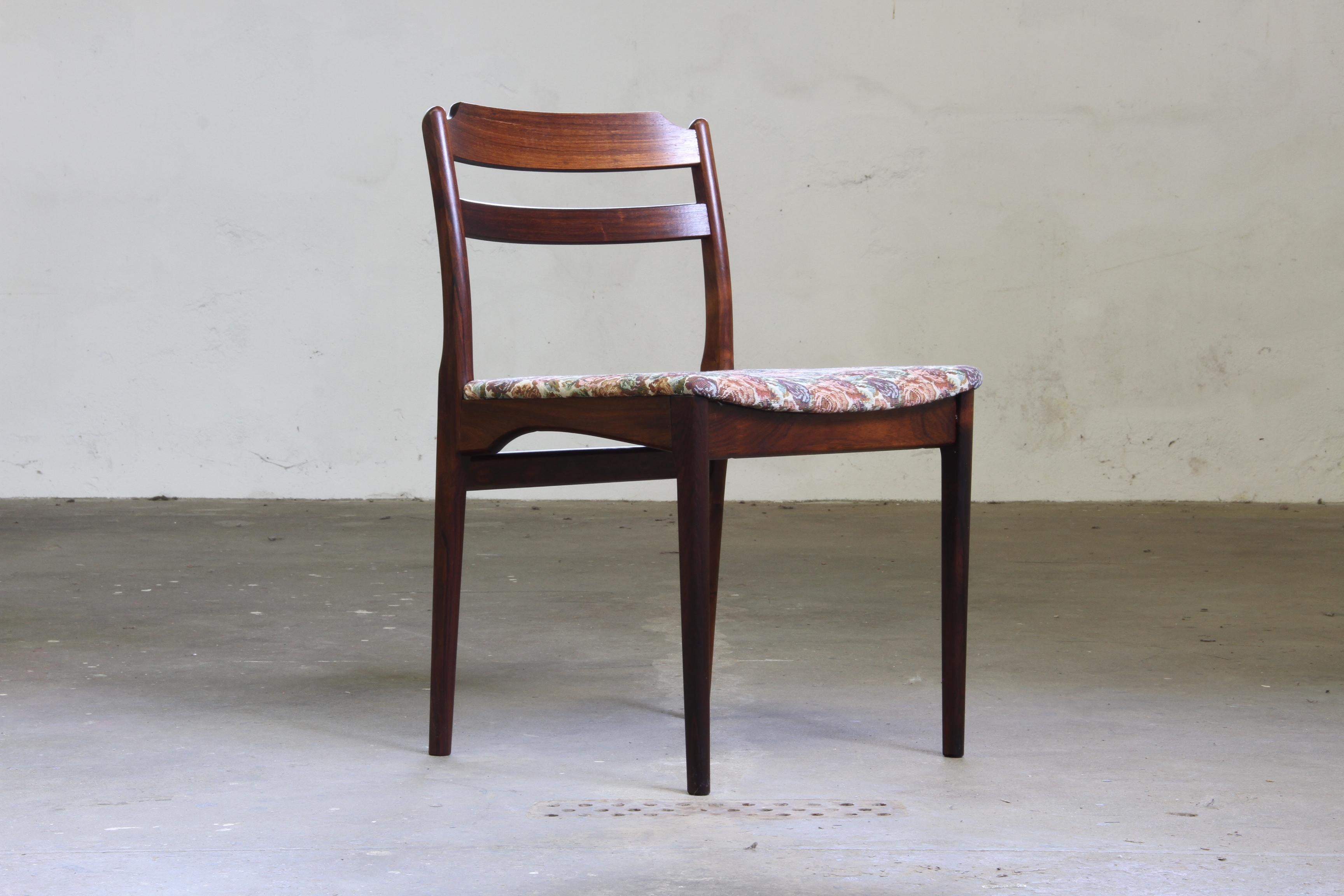 6 Vintage Palisander Esszimmerstühle, Dänemark, Thorsø Stole og Møbelfabrik im Angebot 1