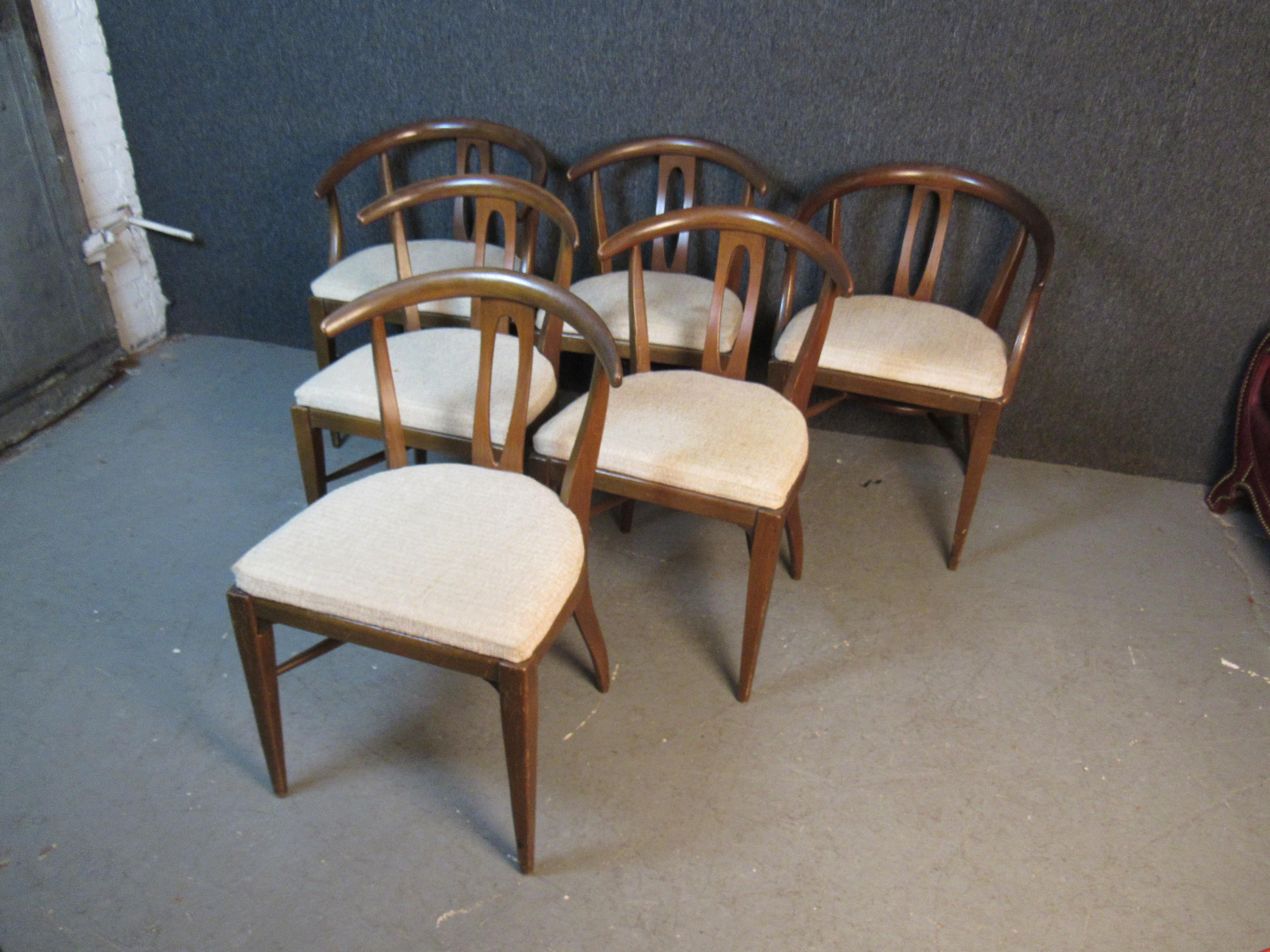 Mid-Century Modern 6 chaises vintage de style 
