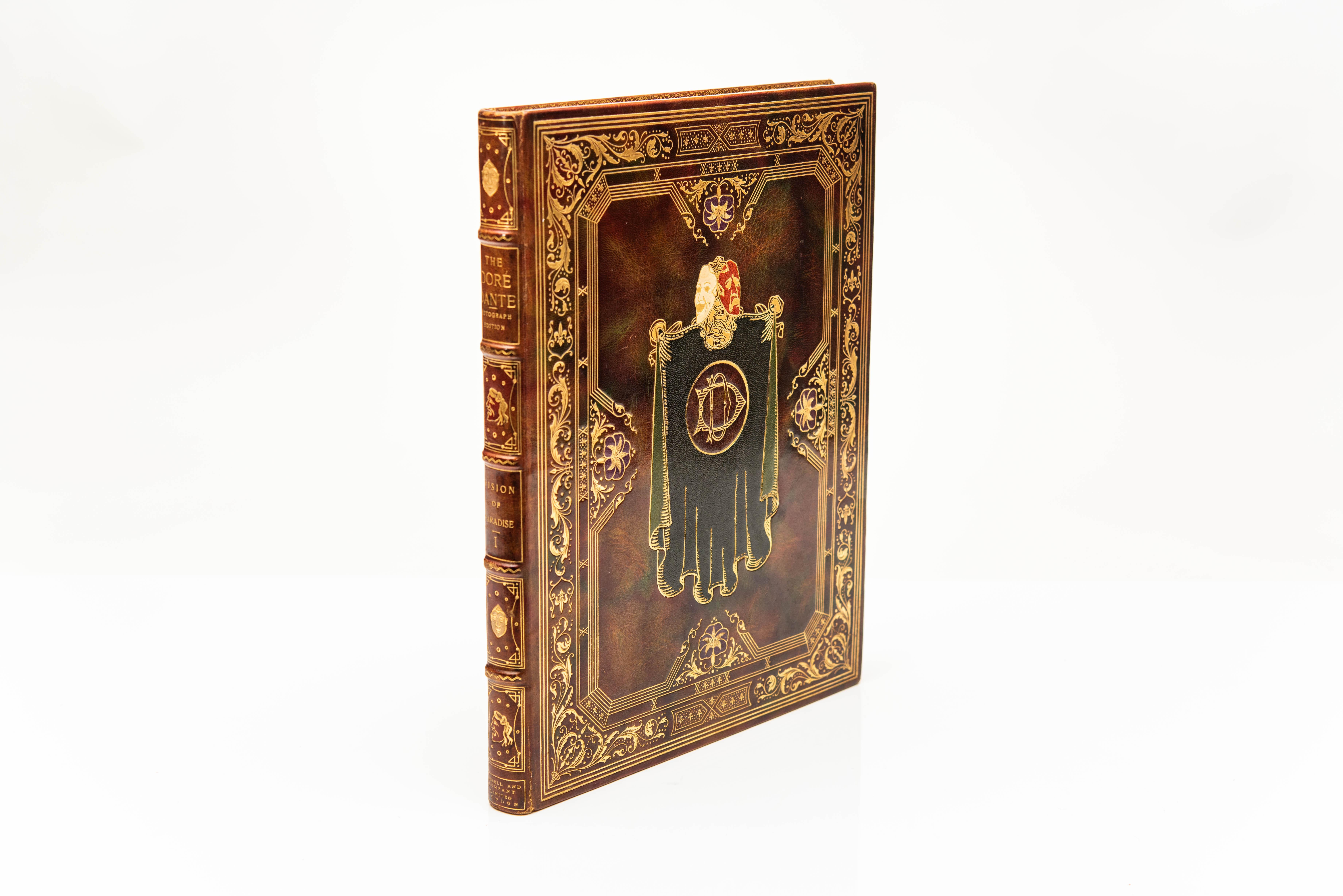 6 Volumes. Dante Alighieri, The Doré Dante in 6 volumes: Vision of Hell, 2 vols.; Vision of Purgatory, 2 vols.; Vision of Paradise, 2 vols. Autograph Edition, signed by Sir Henry Irving. Bound by La Belle Sauvage in full morocco with elaborate