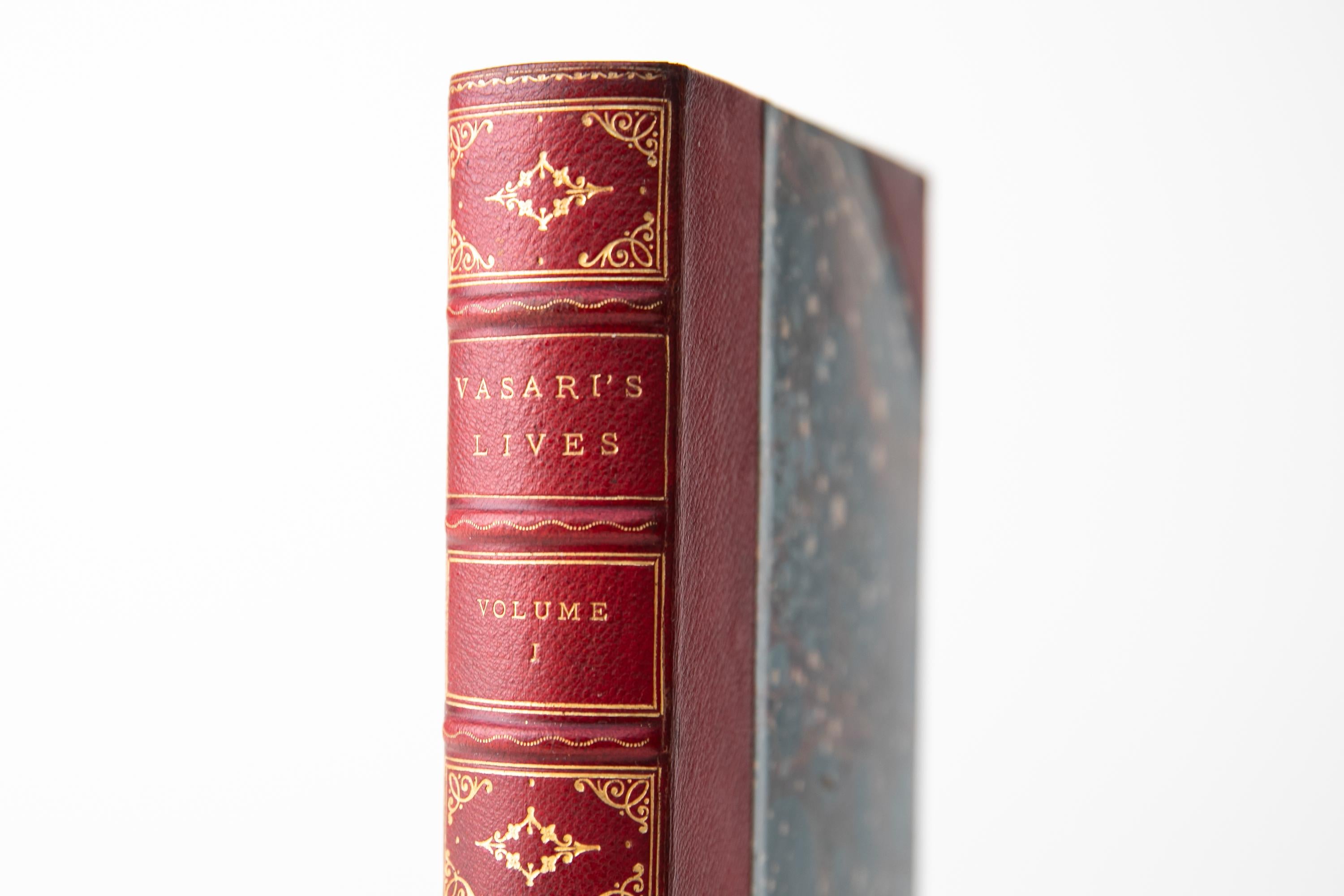 19th Century 6 Volumes. G. Vasari, Lives of the Eminent Painters, Sculptors, and Architects For Sale