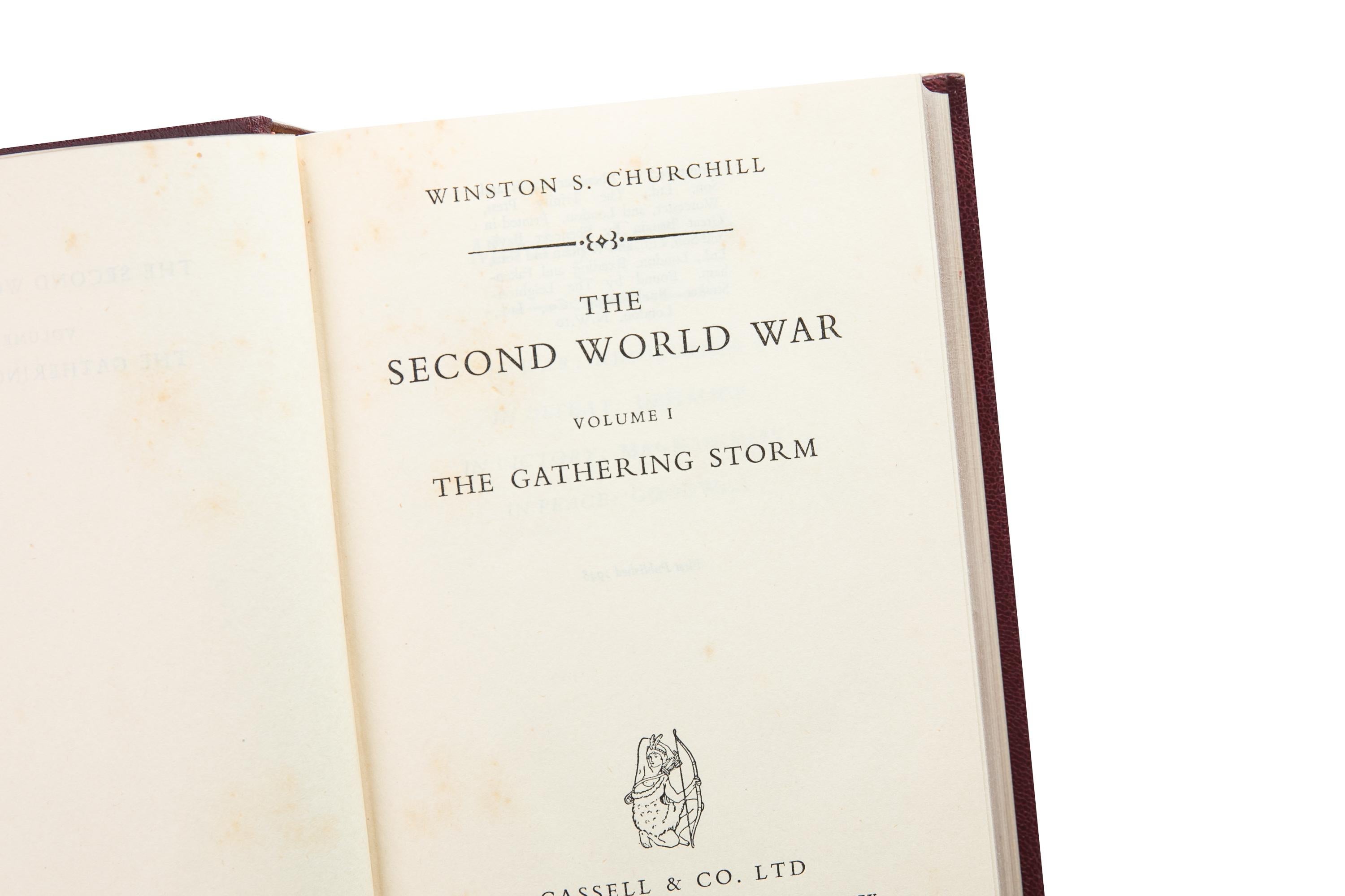 6 Volumes. Winston Churchill, The Second World War. In Good Condition For Sale In New York, NY
