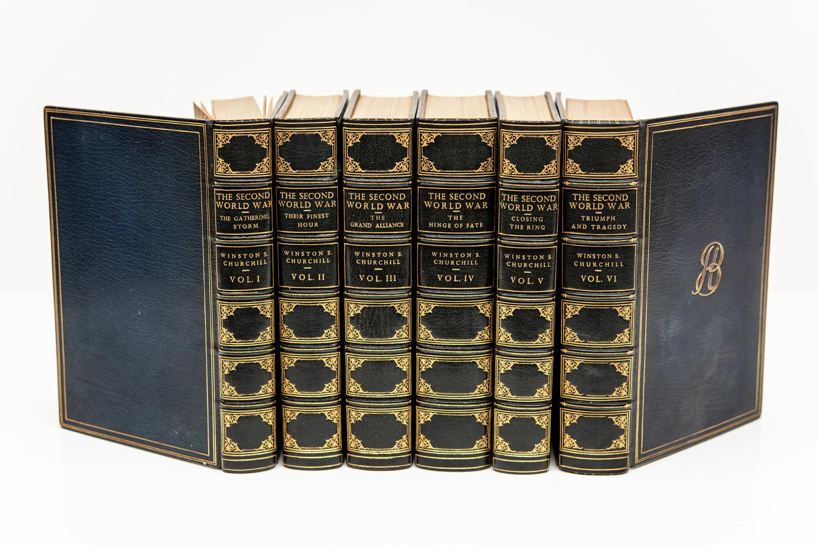 6 Vol.Winston Churchill, La Seconde Guerre mondiale. Première édition signée par Churchill