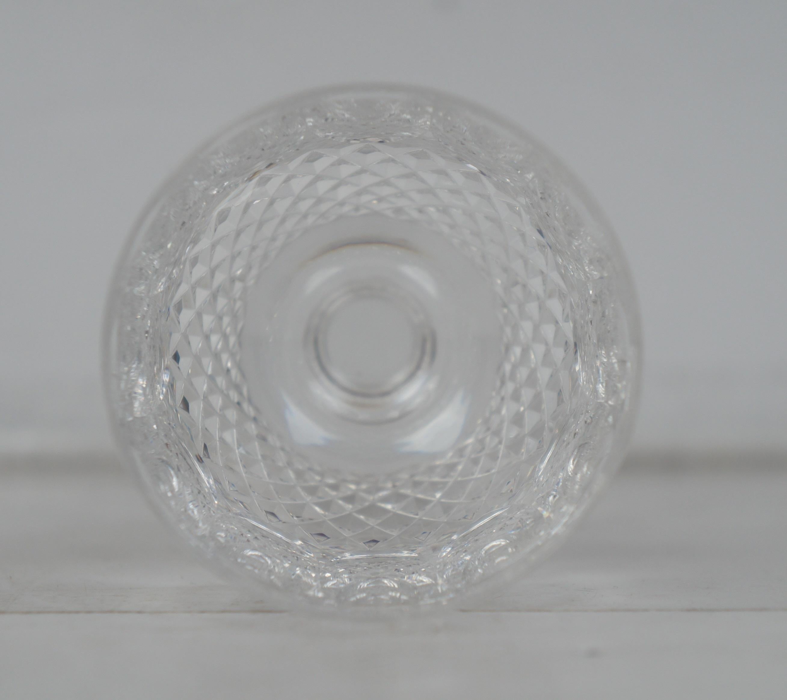 6 Vtg Waterford Cut Crystal Glass Colleen Red Wine Drinking Short Stem Glasses In Good Condition In Dayton, OH