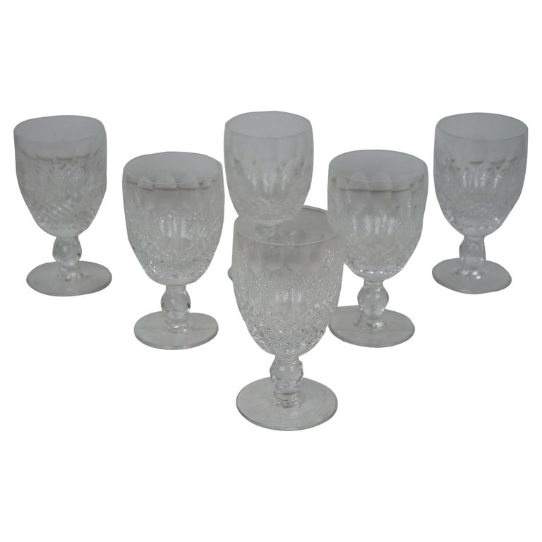 6 Vtg Waterford Cut Crystal Glass Colleen Red Wine Drinking Short Stem