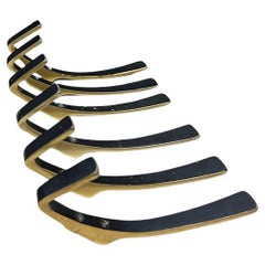6 wall hooks, blackened brass, Herta Baller, Vienna Austria