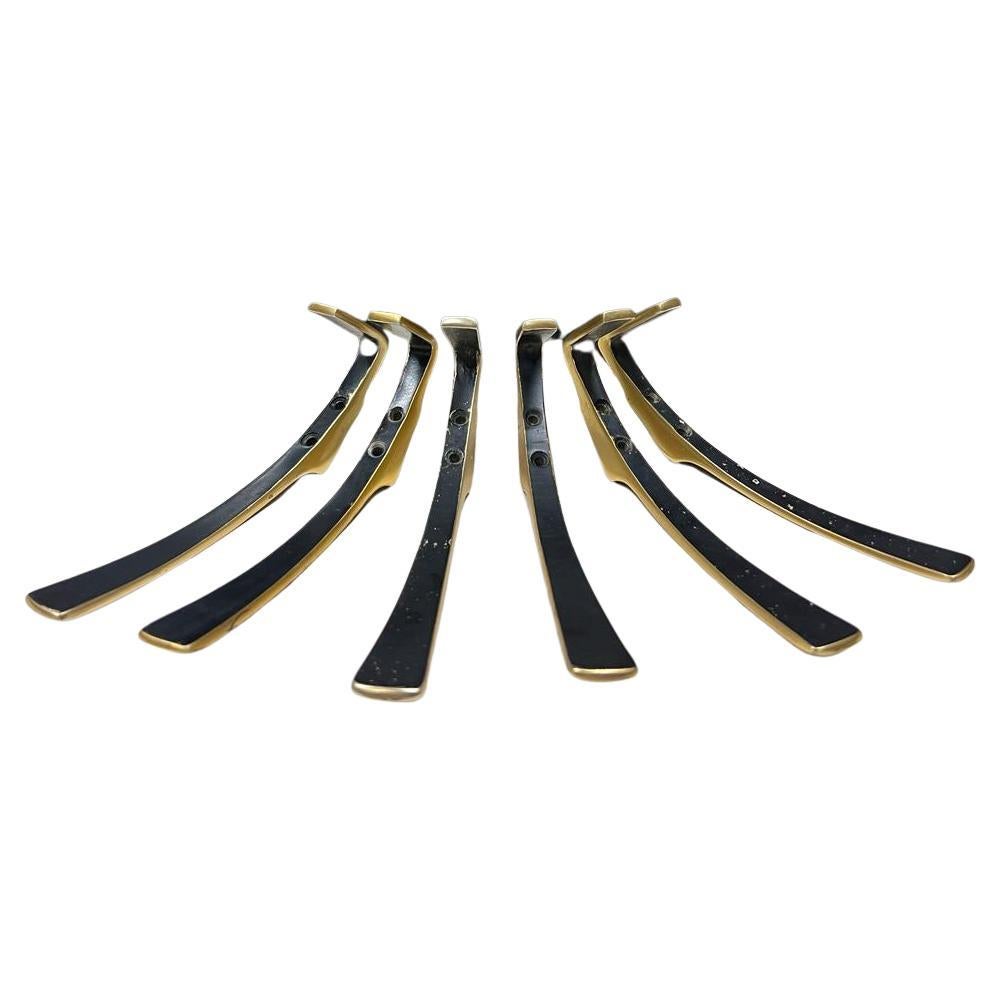 6 ganci da parete, ottone annerito, Herta Baller, Vienna Austria in vendita