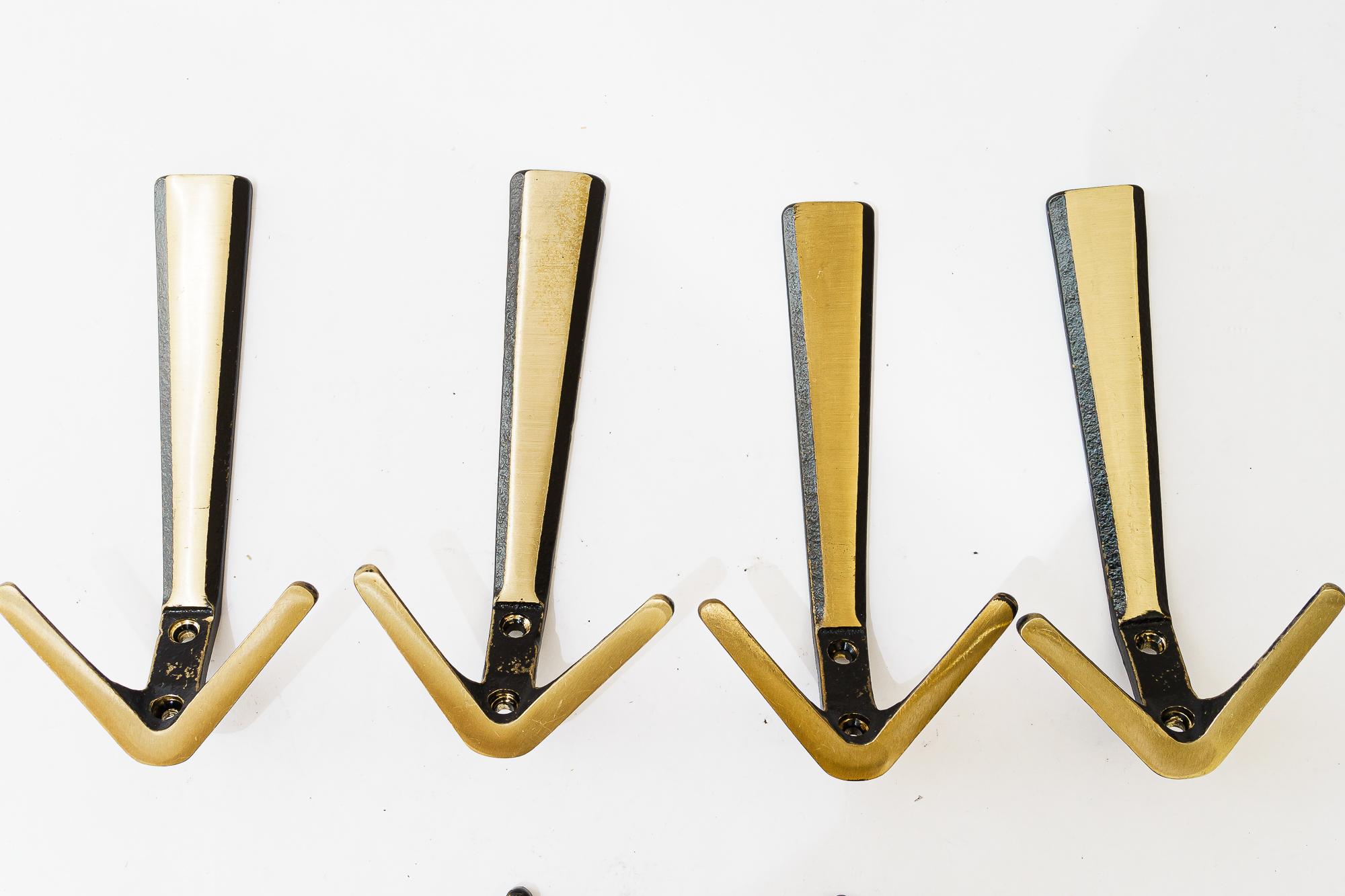 Blackened 6 Wall Hooks by Herta Baller, around 1950s For Sale