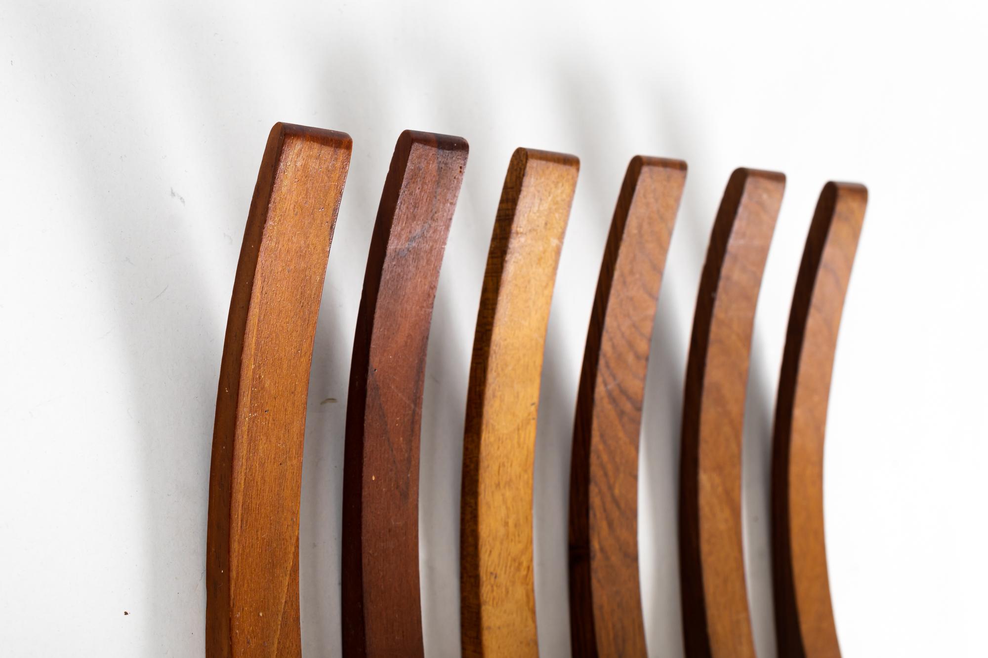 Palisander 6 Wall Hooks Rosewood Vienna around 1960s For Sale